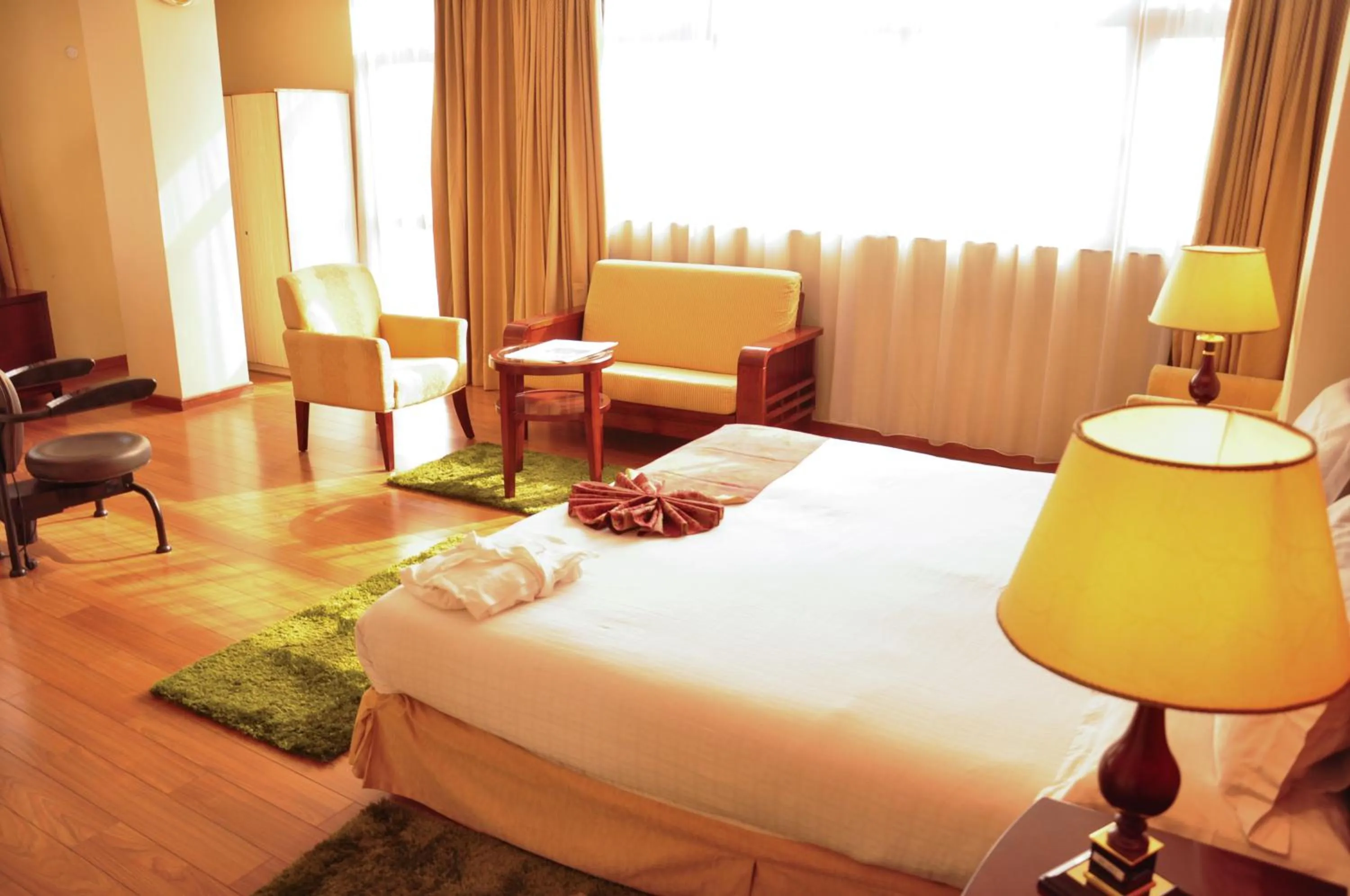 Bed in Churchill Addis Ababa Hotel