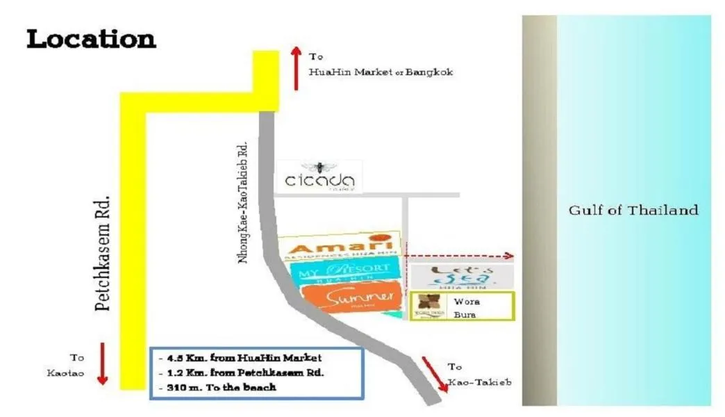 Summer Huahin Condo 2 Bedrooms Pool View Classic Room