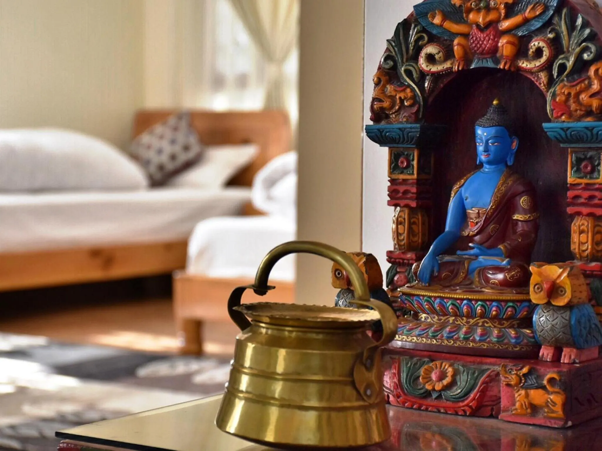 Decorative detail, Bed in Shakya House