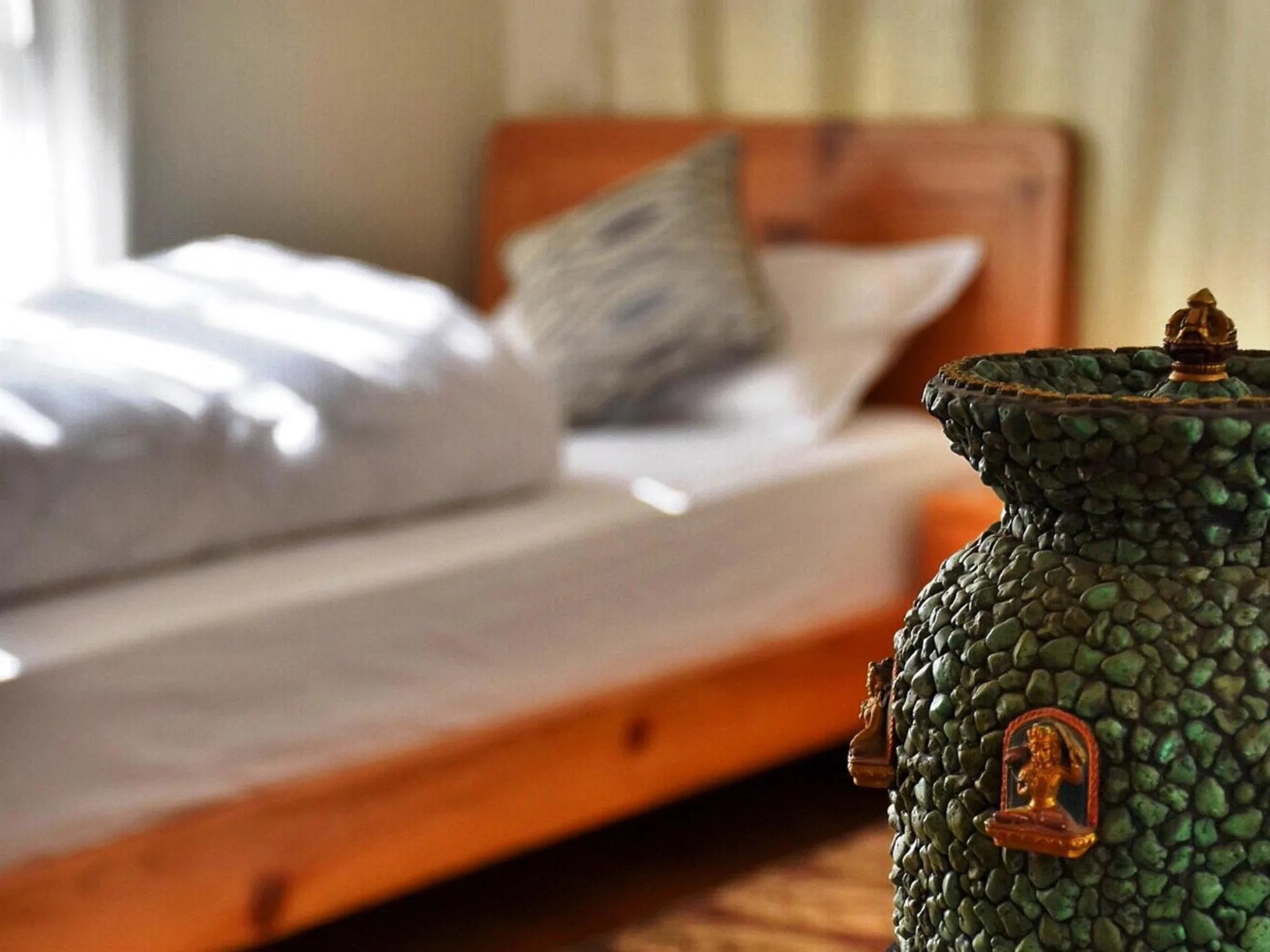 Decorative detail, Bed in Shakya House