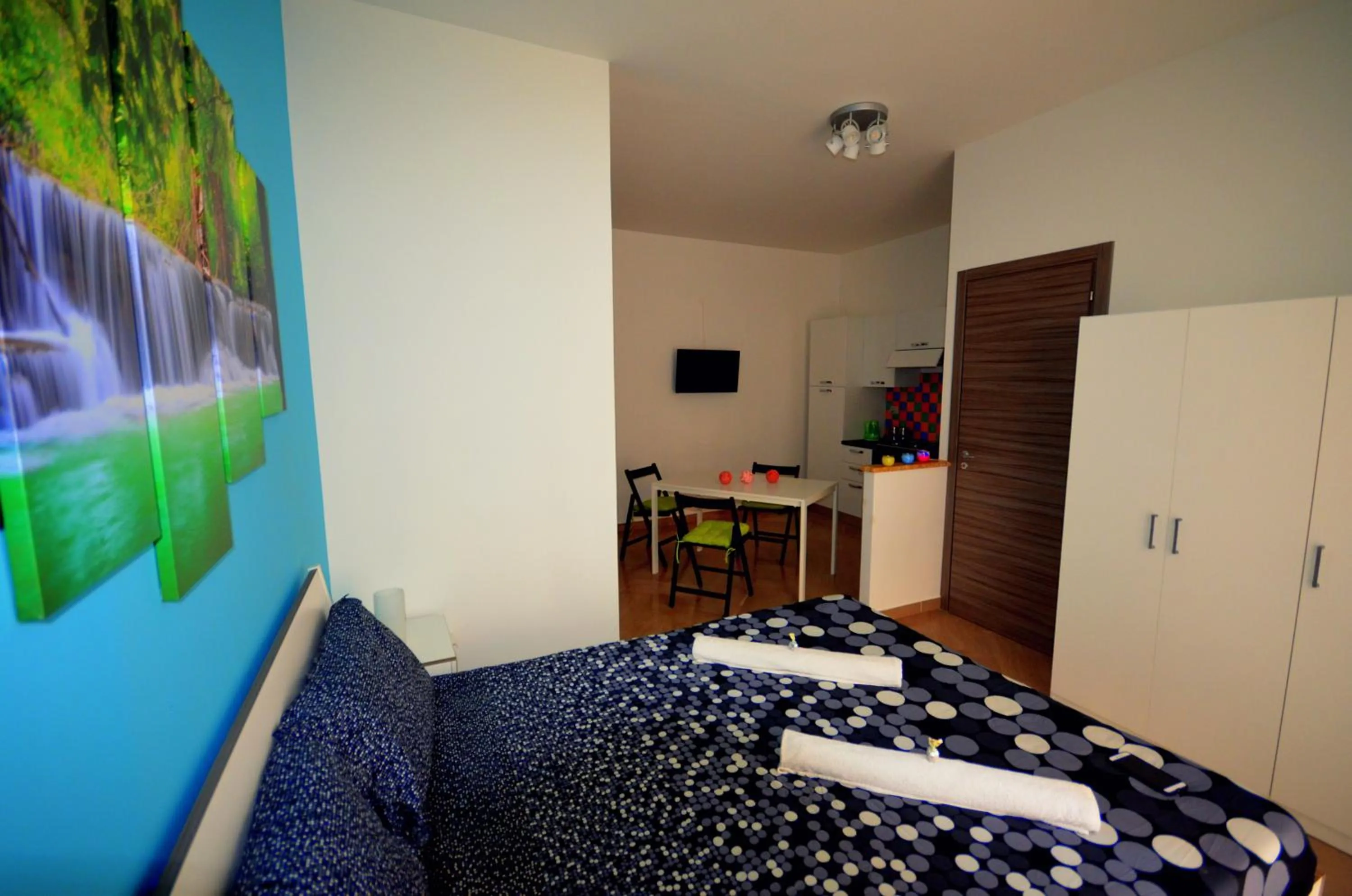 Living room, Bed in Naxos Sea Holiday Apartments