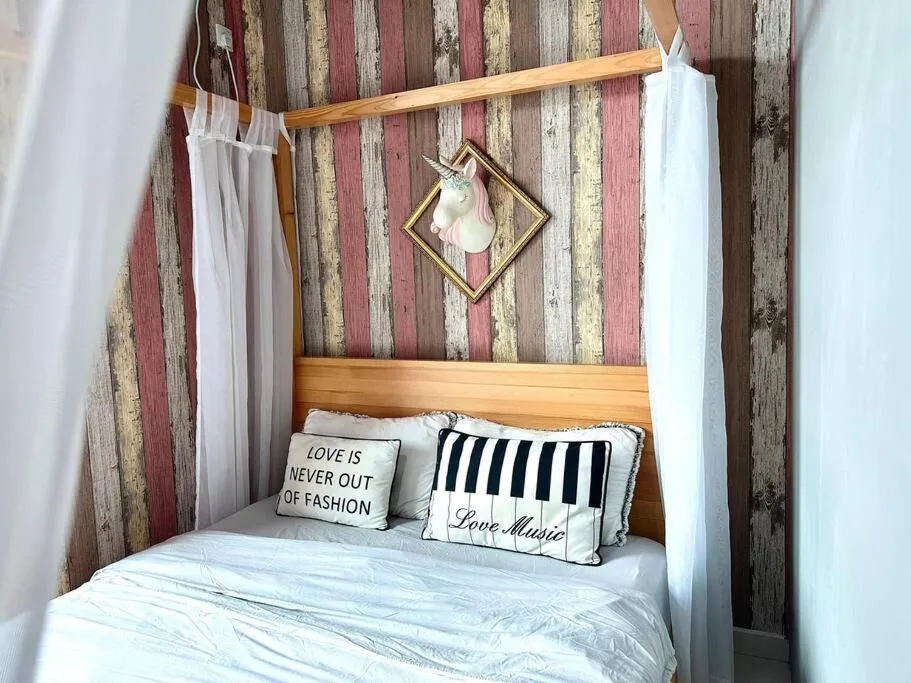 Bedroom, Bed in Unicorn Fairy Theme 2BR Airport Suite# Straits Intl# Pantai Hospt