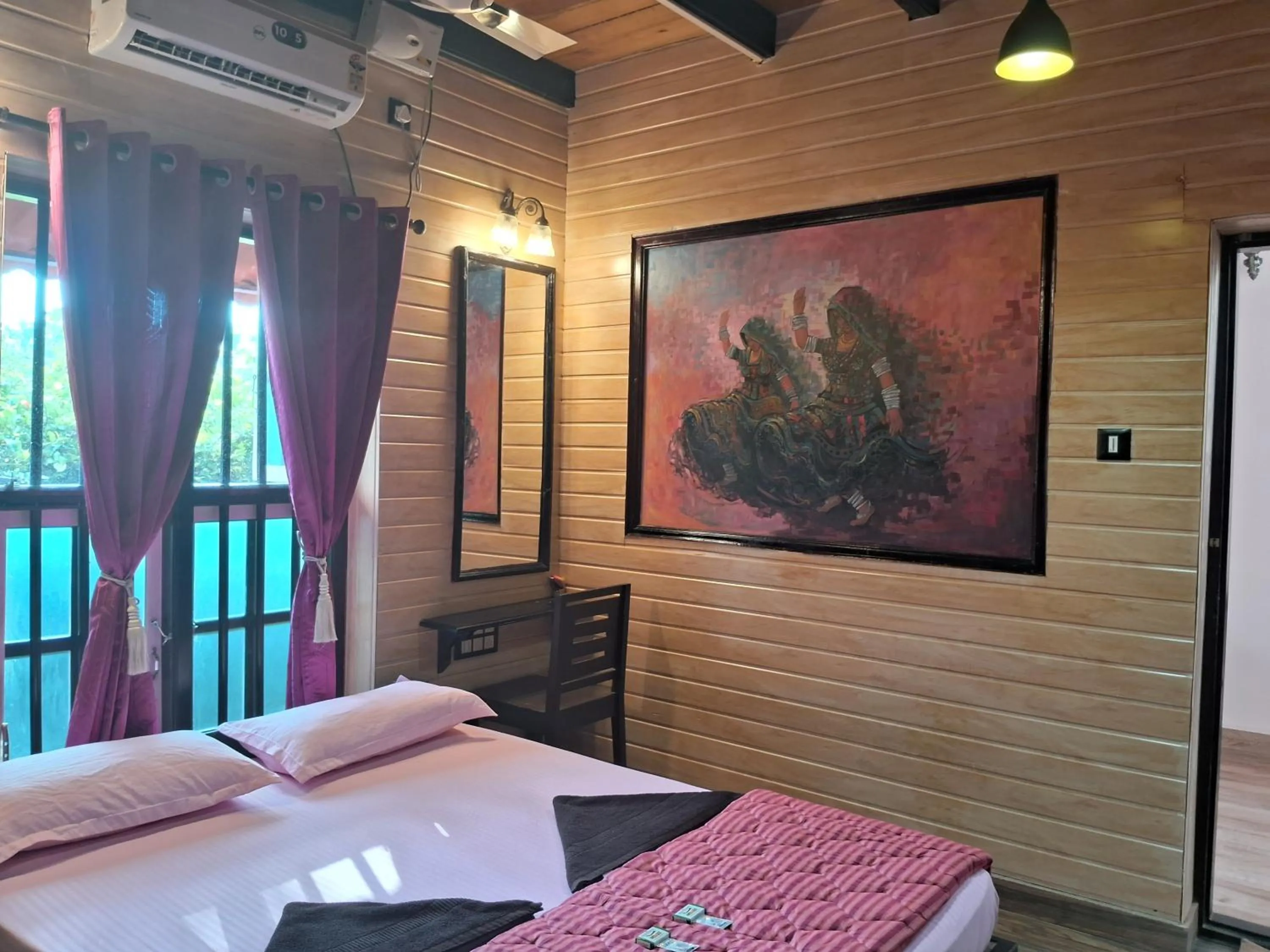 air conditioner, Bed in Mudra beach villa Gokarna