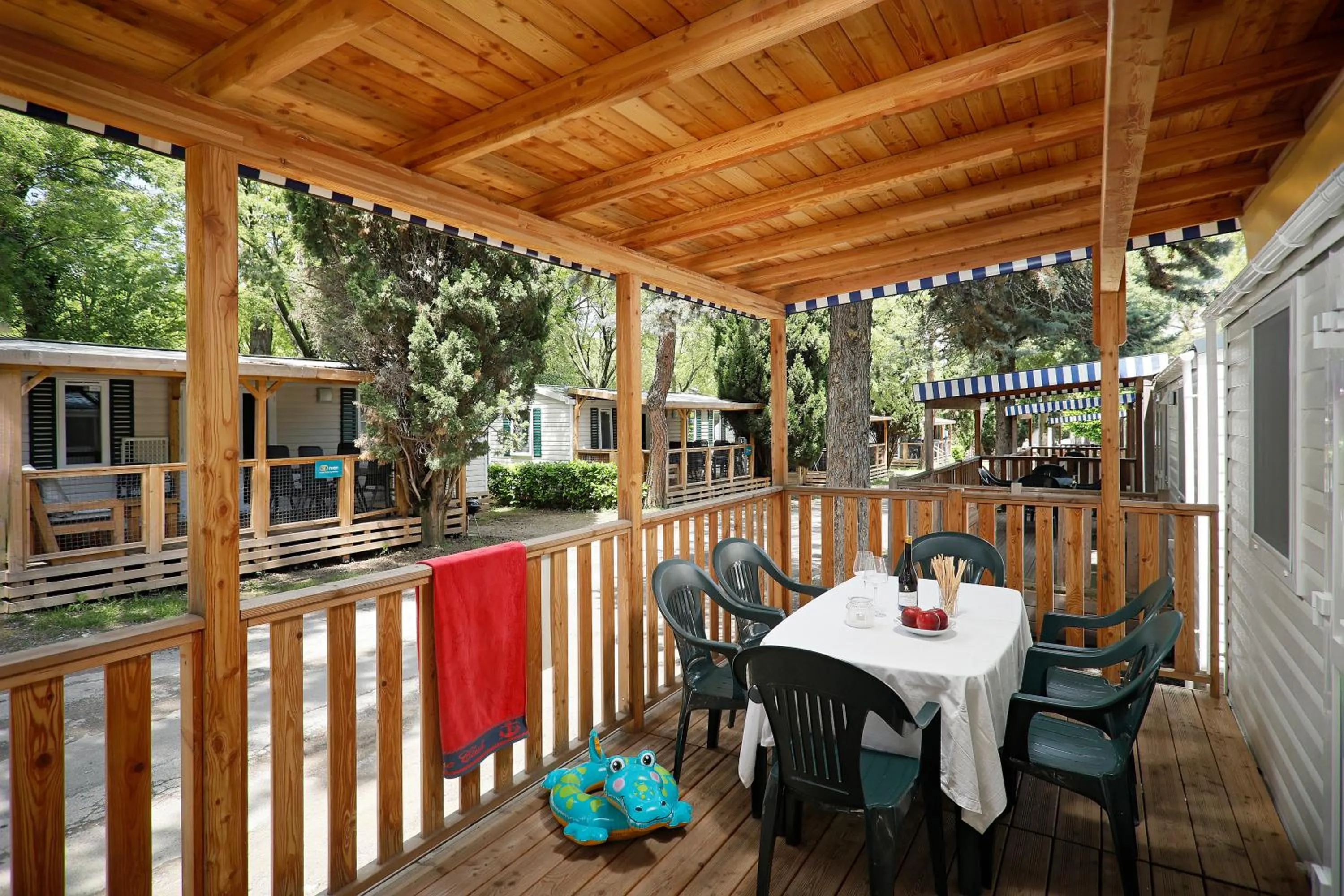 Balcony/Terrace in Albatross Mobile Homes on Camping Bella Italia