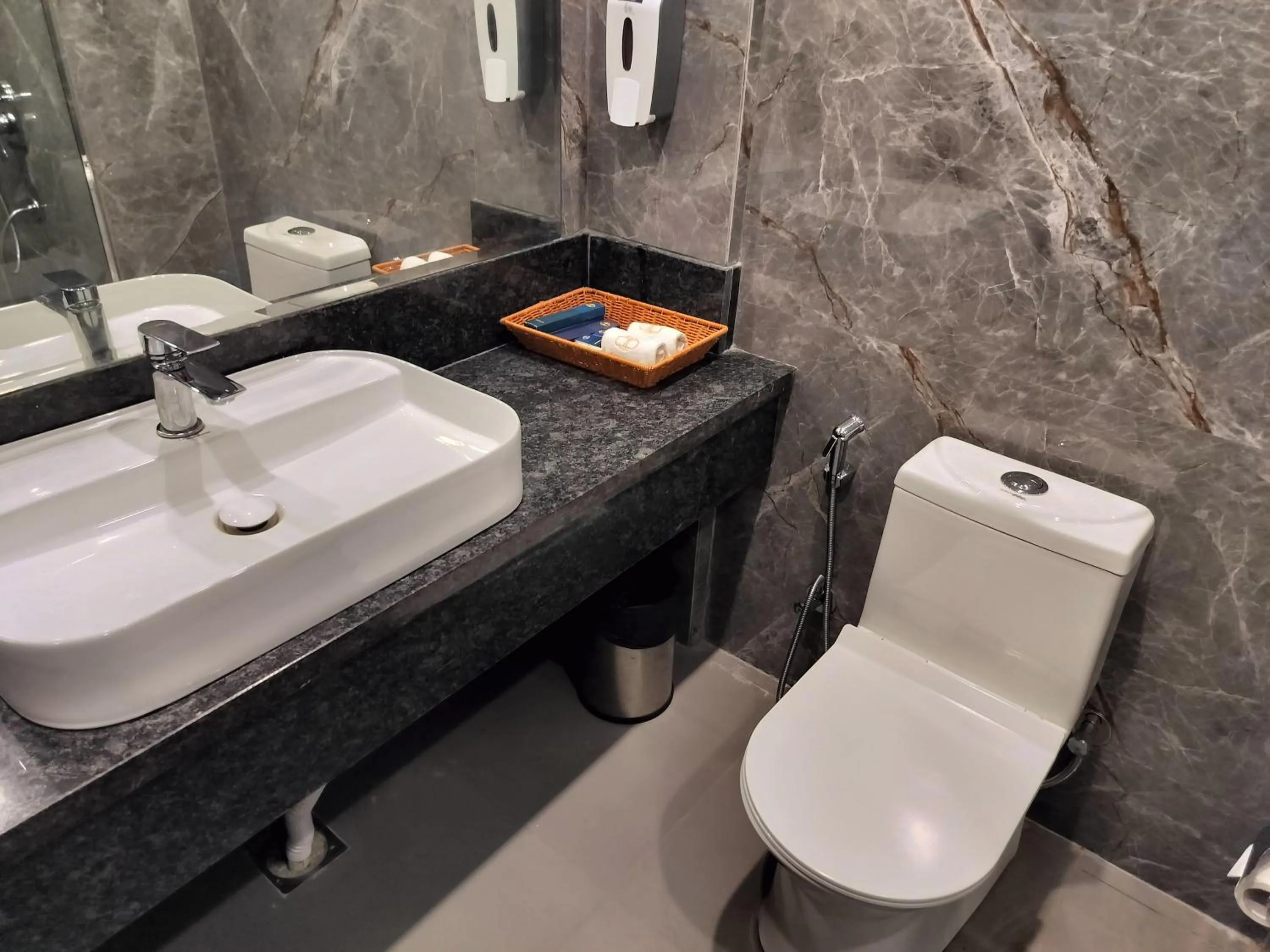 Bathroom in Bel-La Monde Hotel NH8 at 6km from IGI Airport Delhi