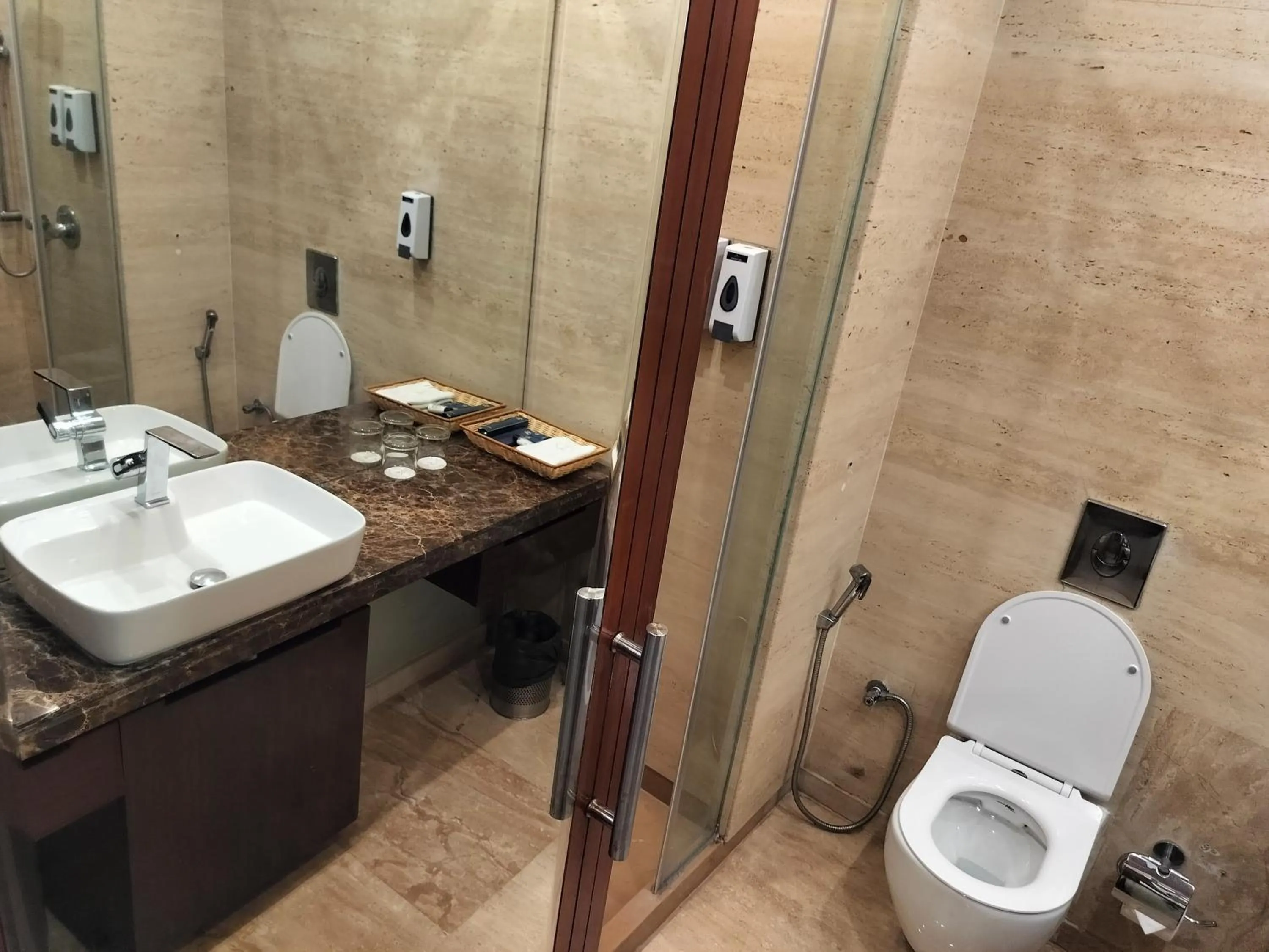 Bathroom in Bel-La Monde Hotel NH8 at 6km from IGI Airport Delhi