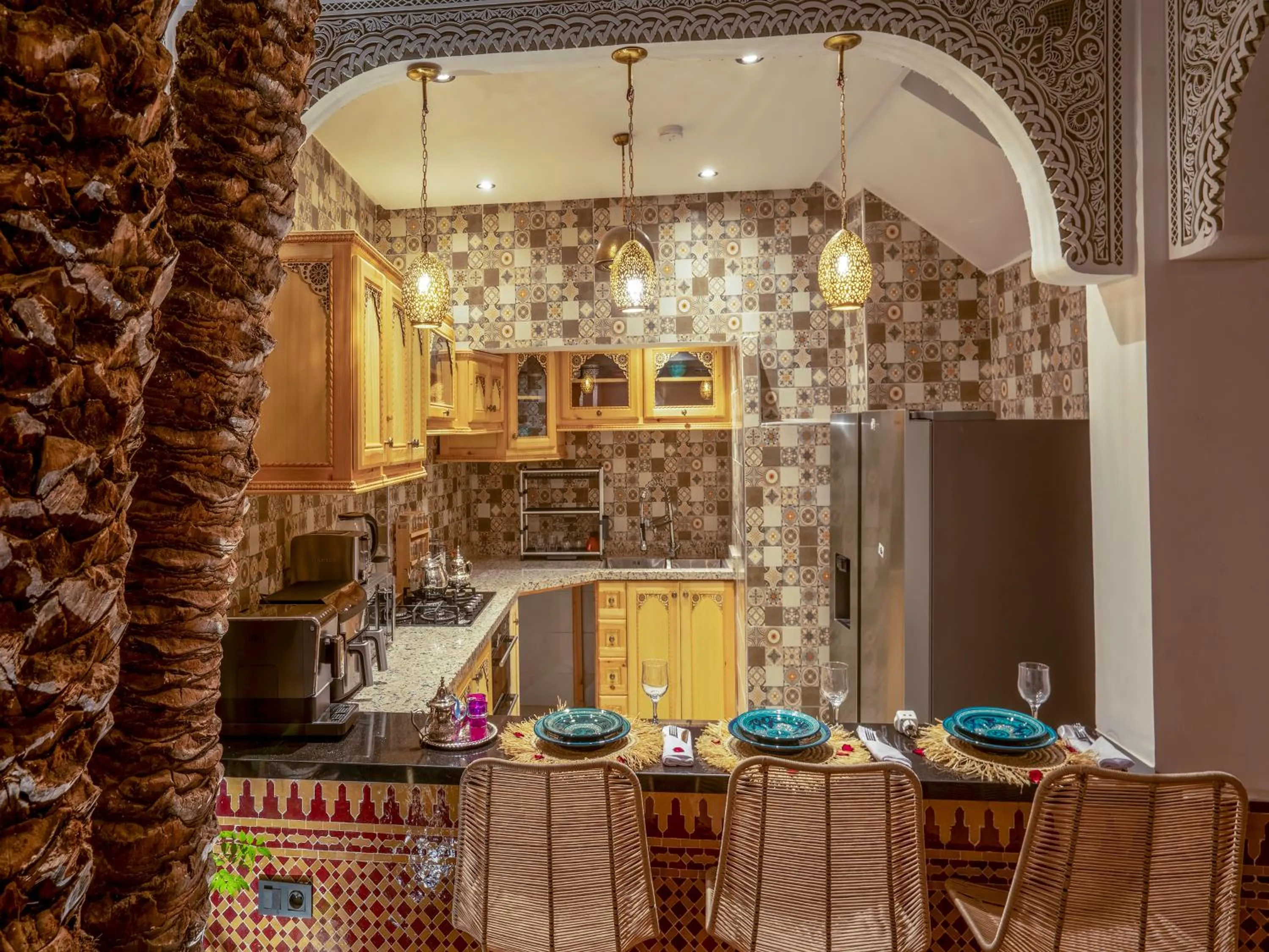 Kitchen or kitchenette in Riad Le Nid De Fatima