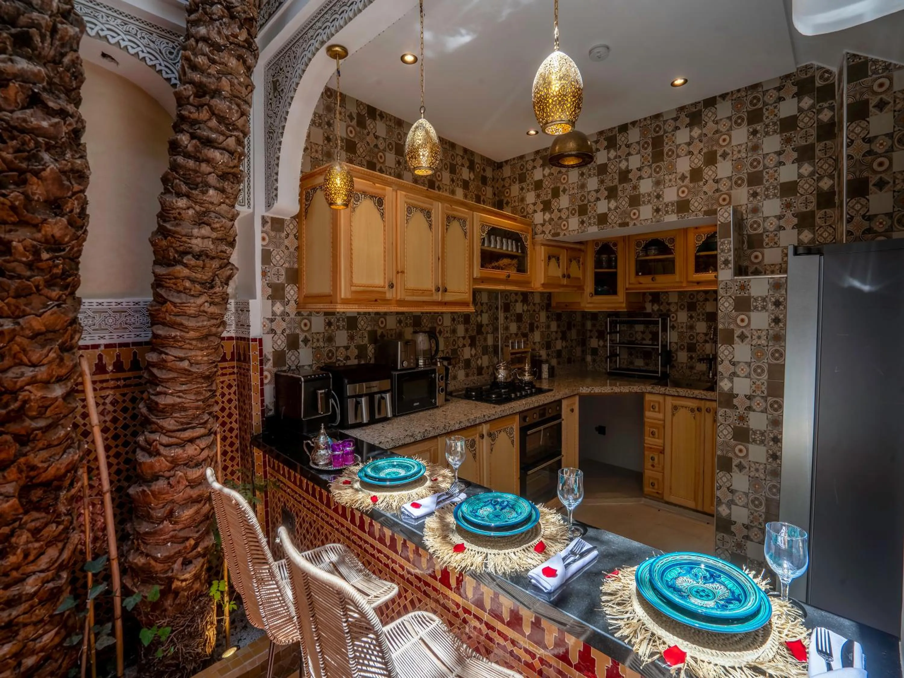 Kitchen or kitchenette in Riad Le Nid De Fatima