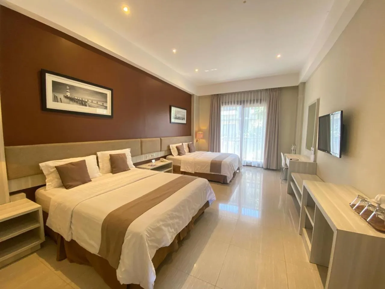 Bed in Menara Laut Hotel