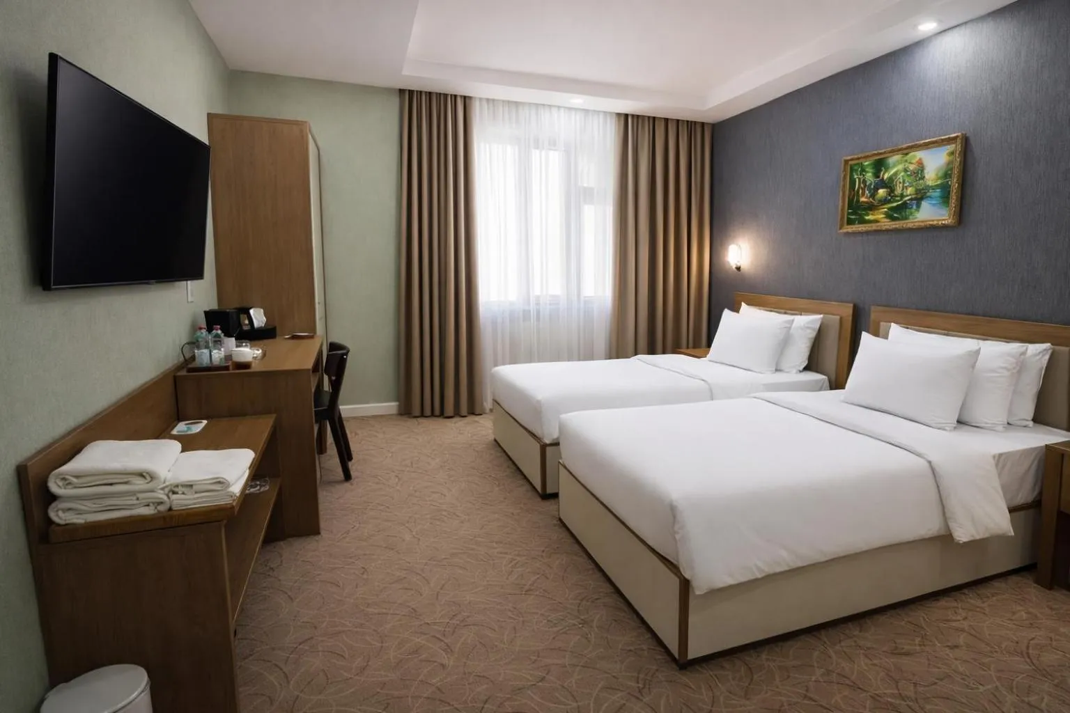 Bed in Royal Meridien Hotel