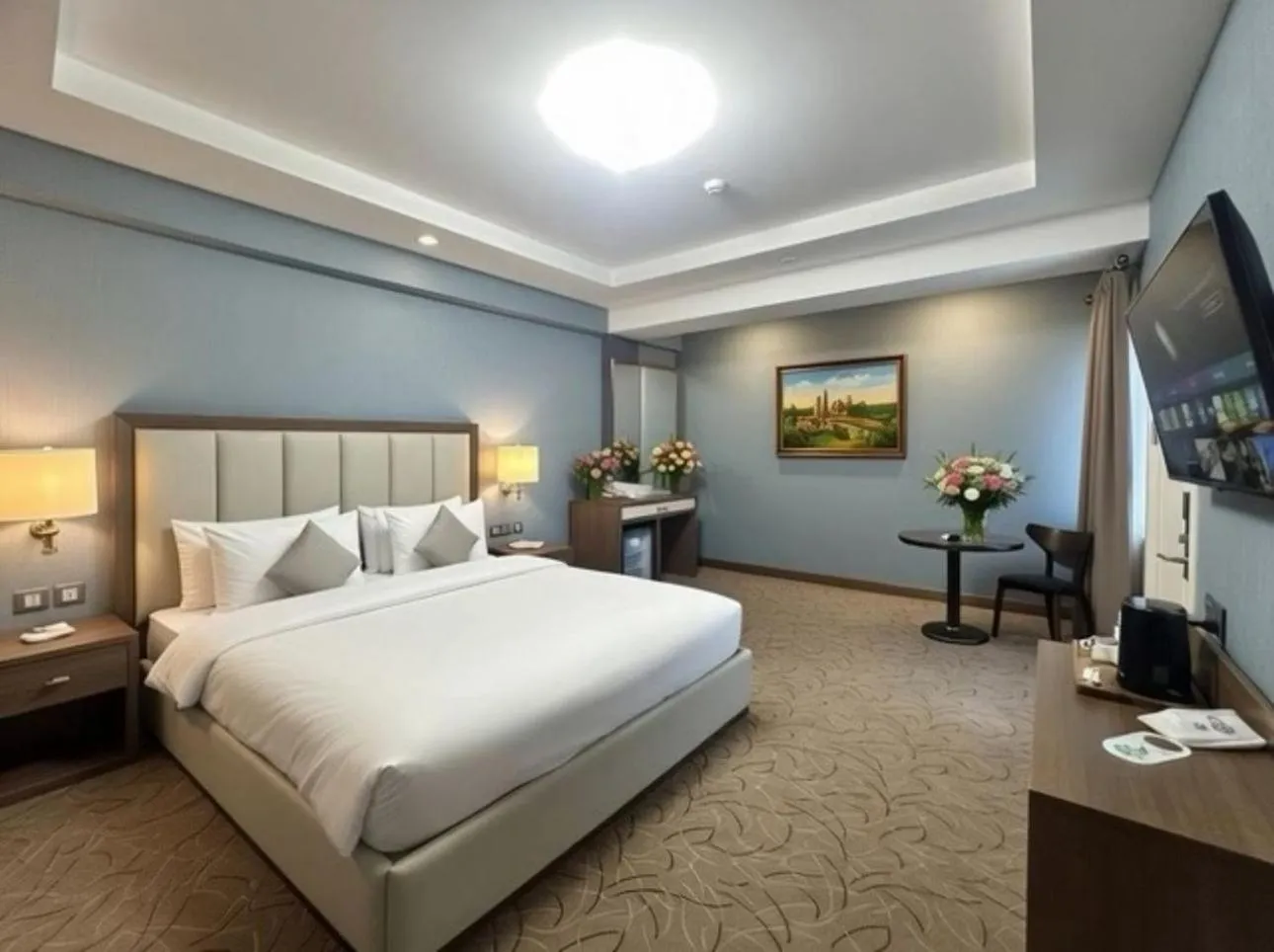 Bed in Royal Meridien Hotel