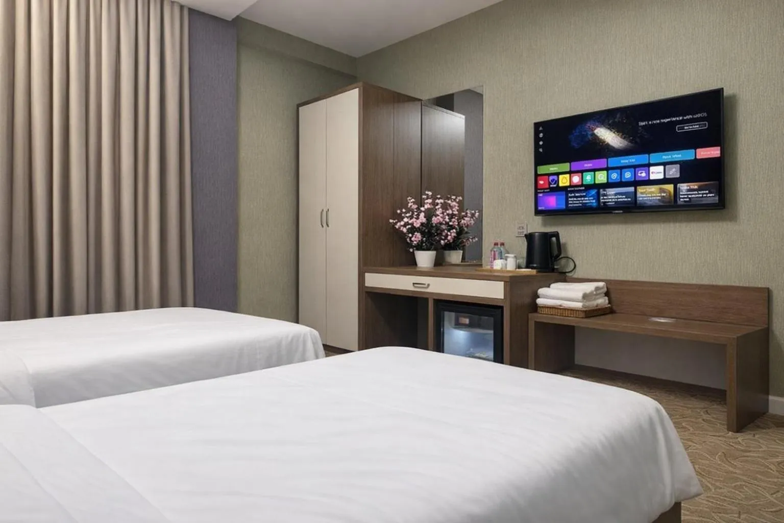 Bed in Royal Meridien Hotel