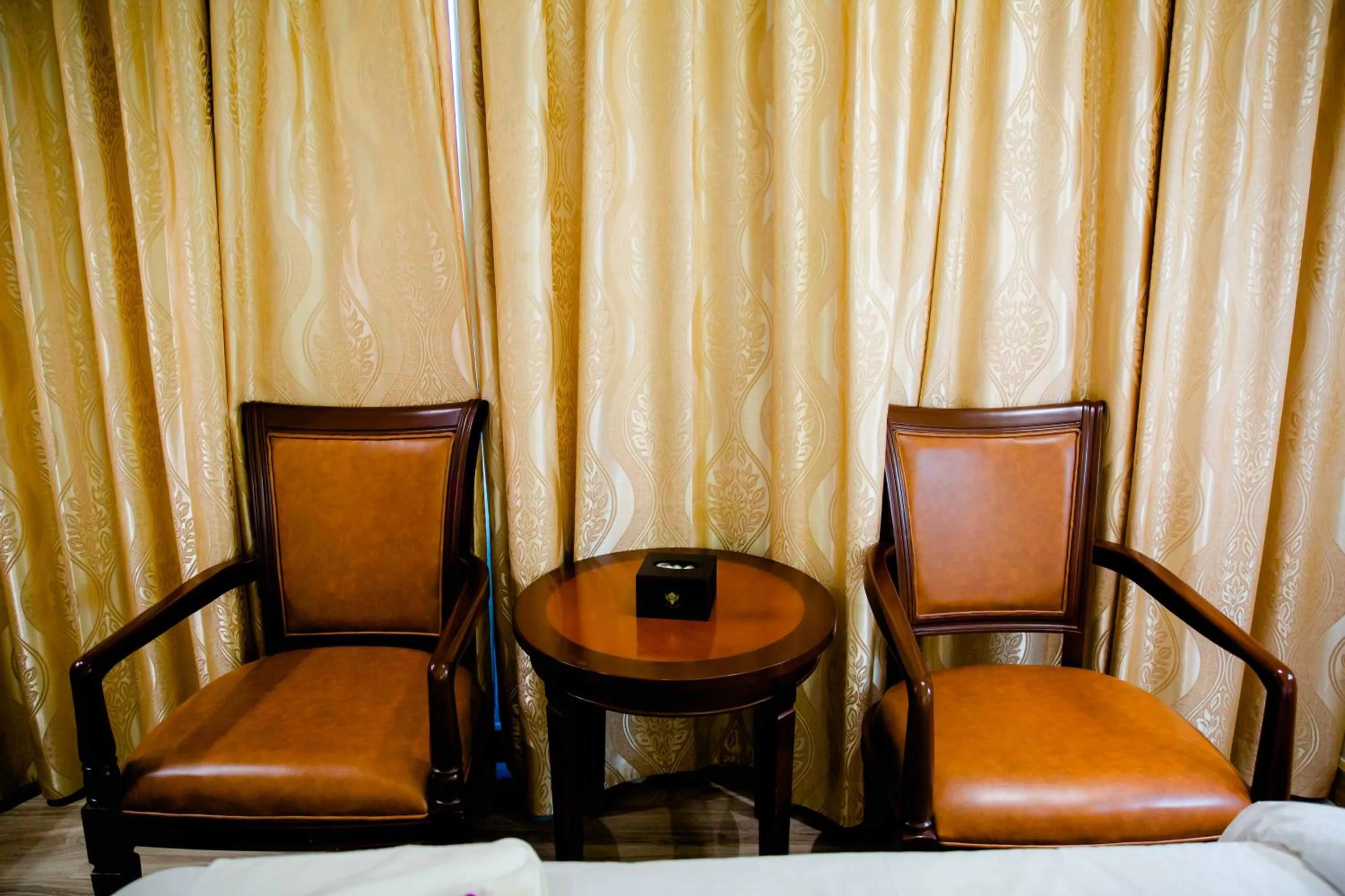 Seating area in Le President Hotel