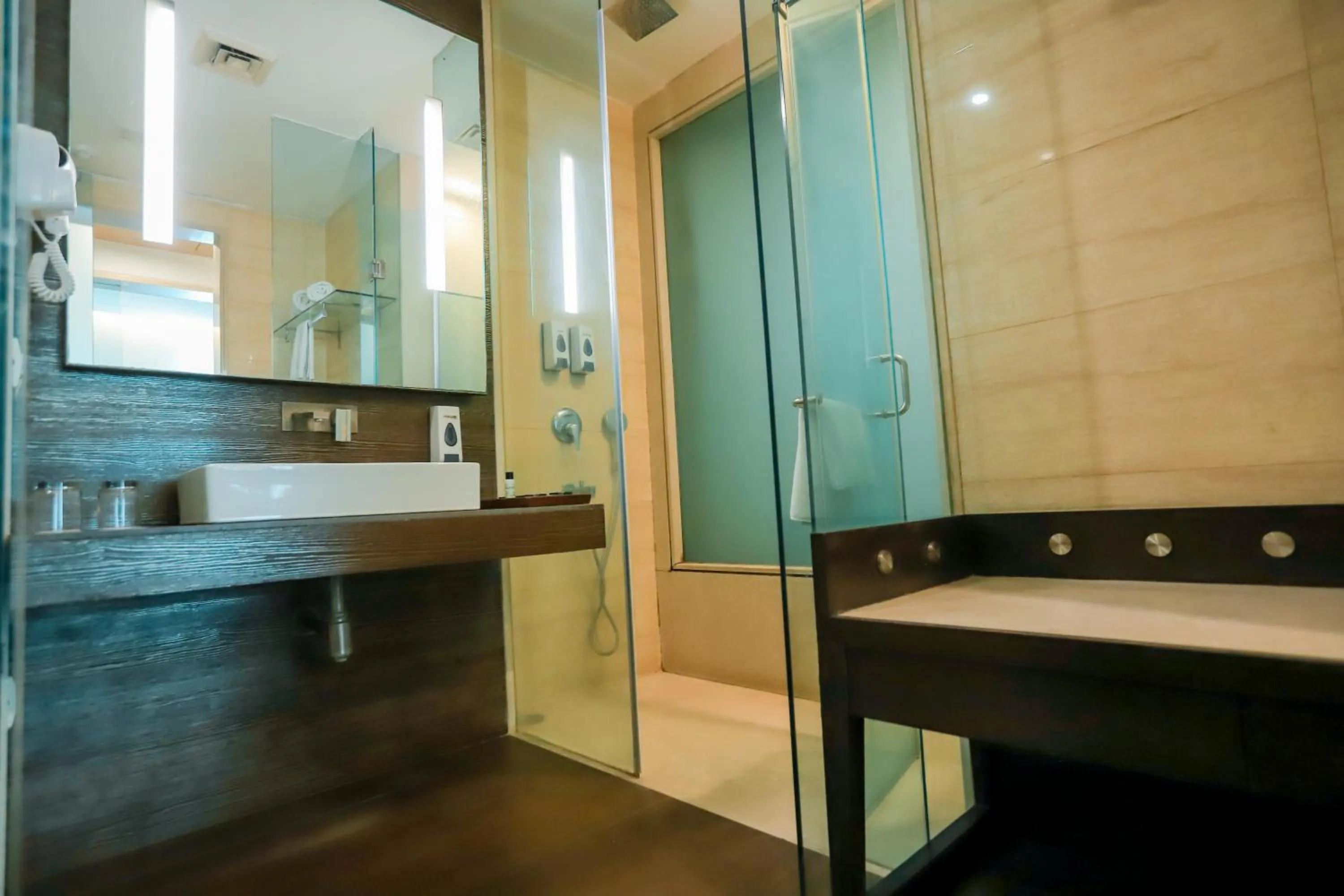 Shower in Bel-La Monde Hotel Chhattarpur South Delhi