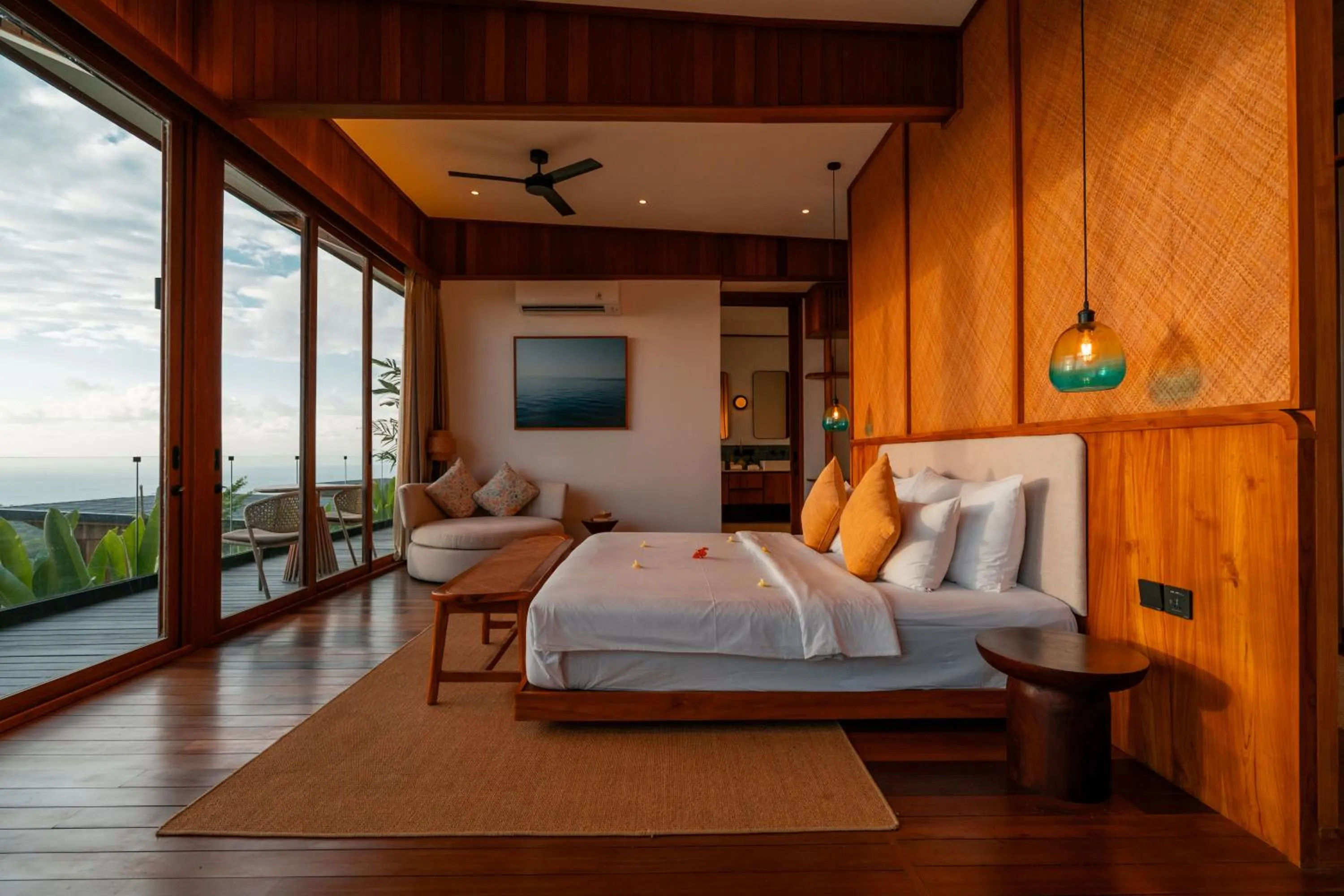 Bed in Ocean View Villas by Grün