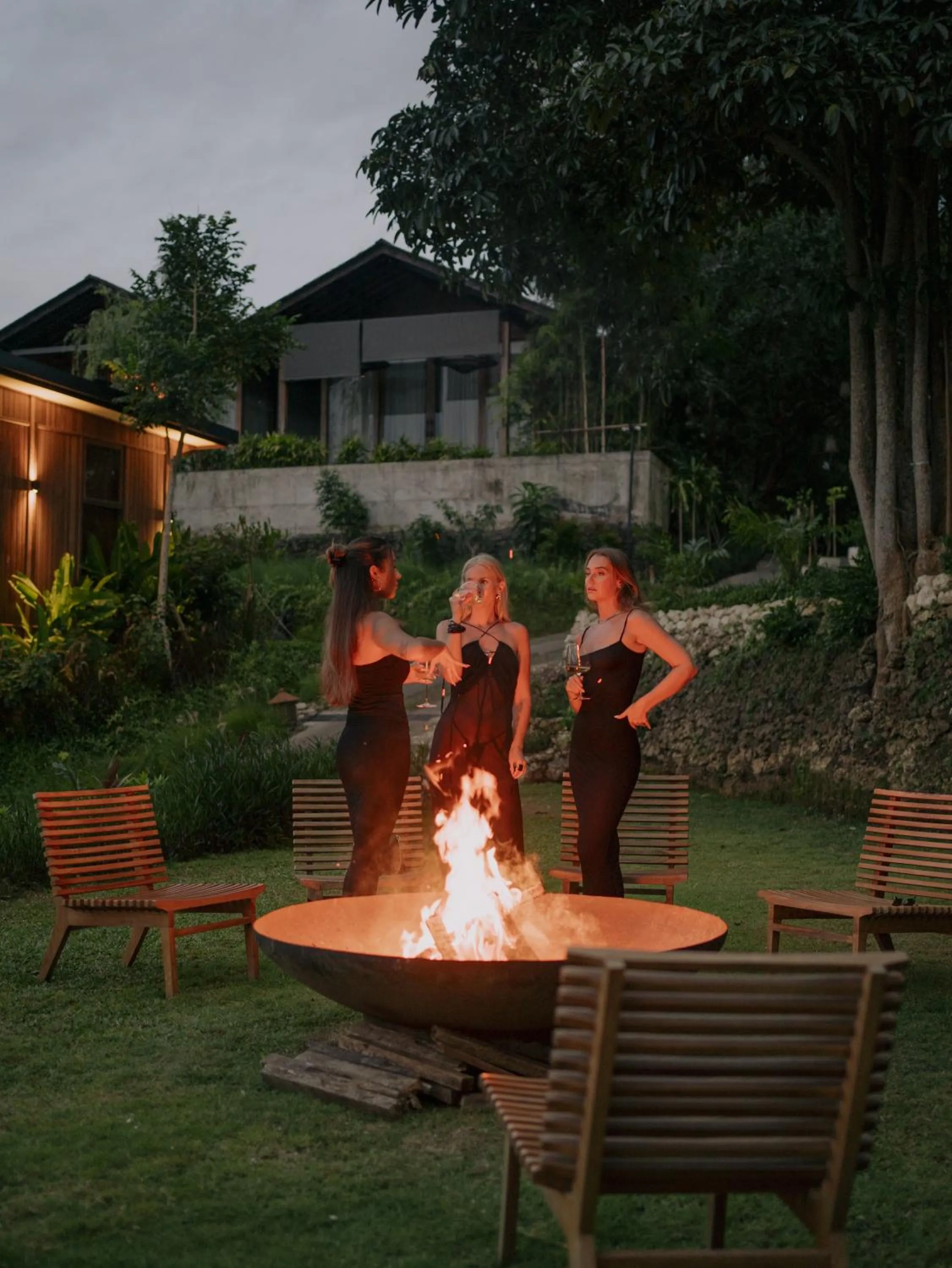 fireplace in Ocean View Villas by Grün