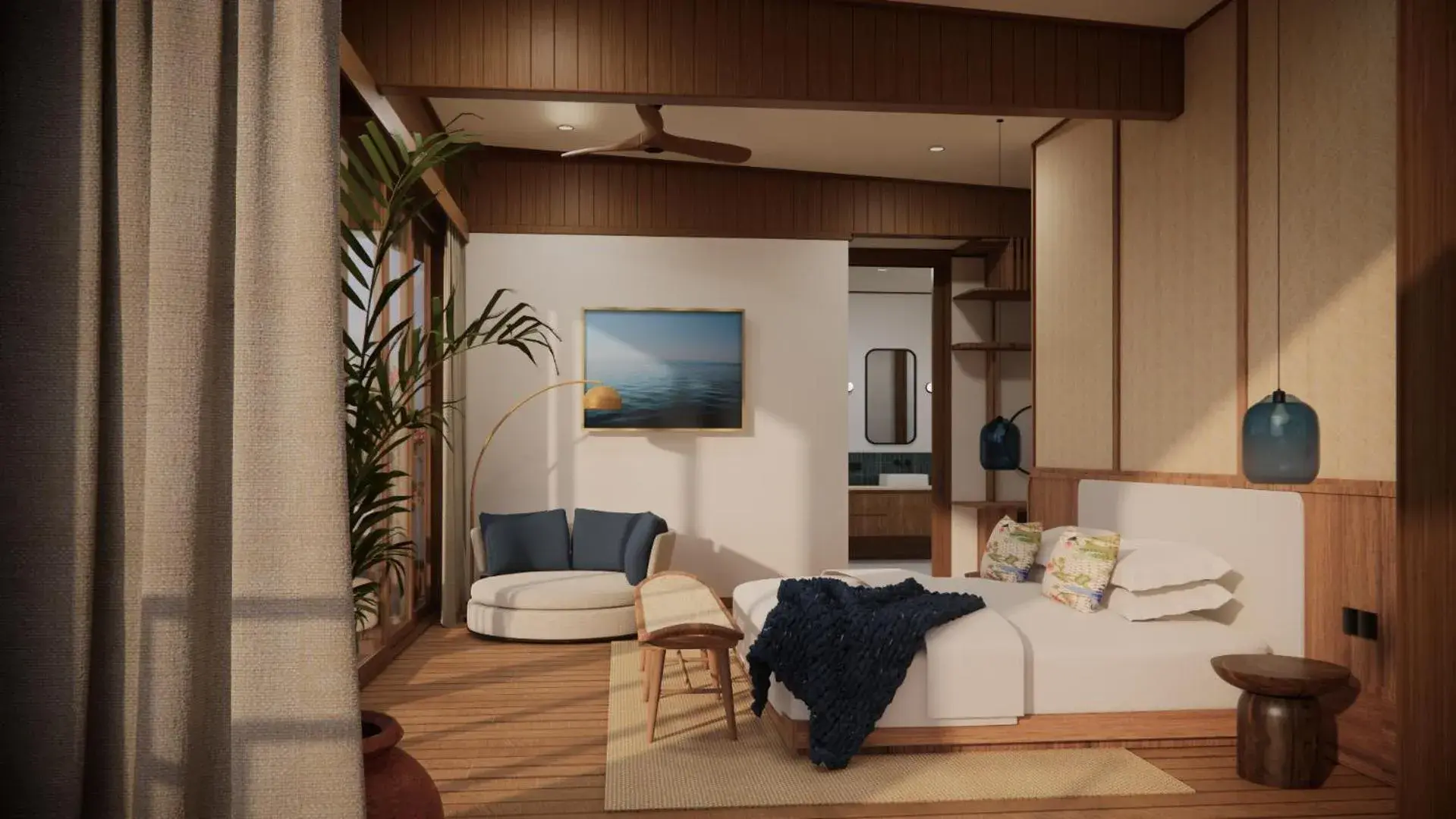 Bedroom, Bed in Ocean View Villas by Grün Bedroom, Bed in Ocean View Villas by Grün