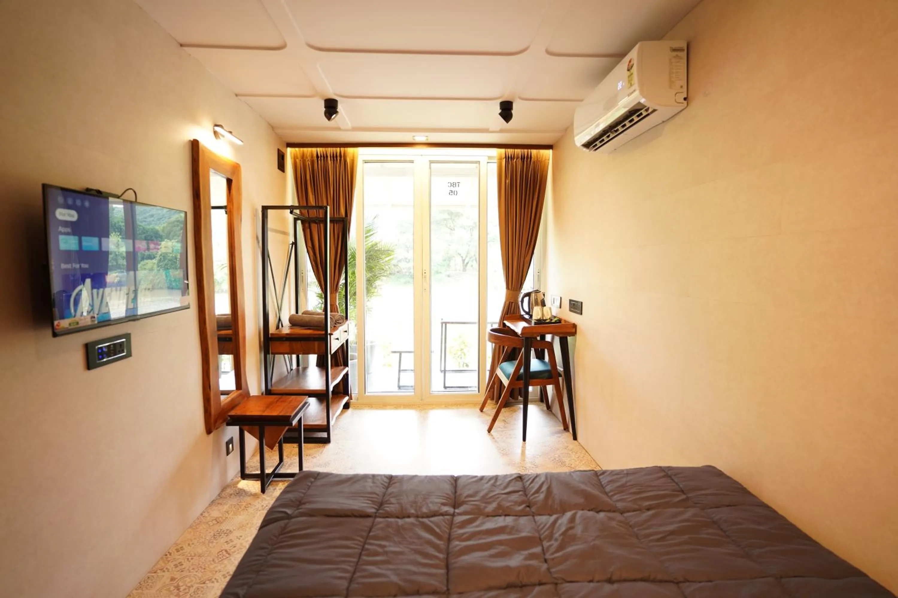 Living room, Bed in The Boat Club,Karjat