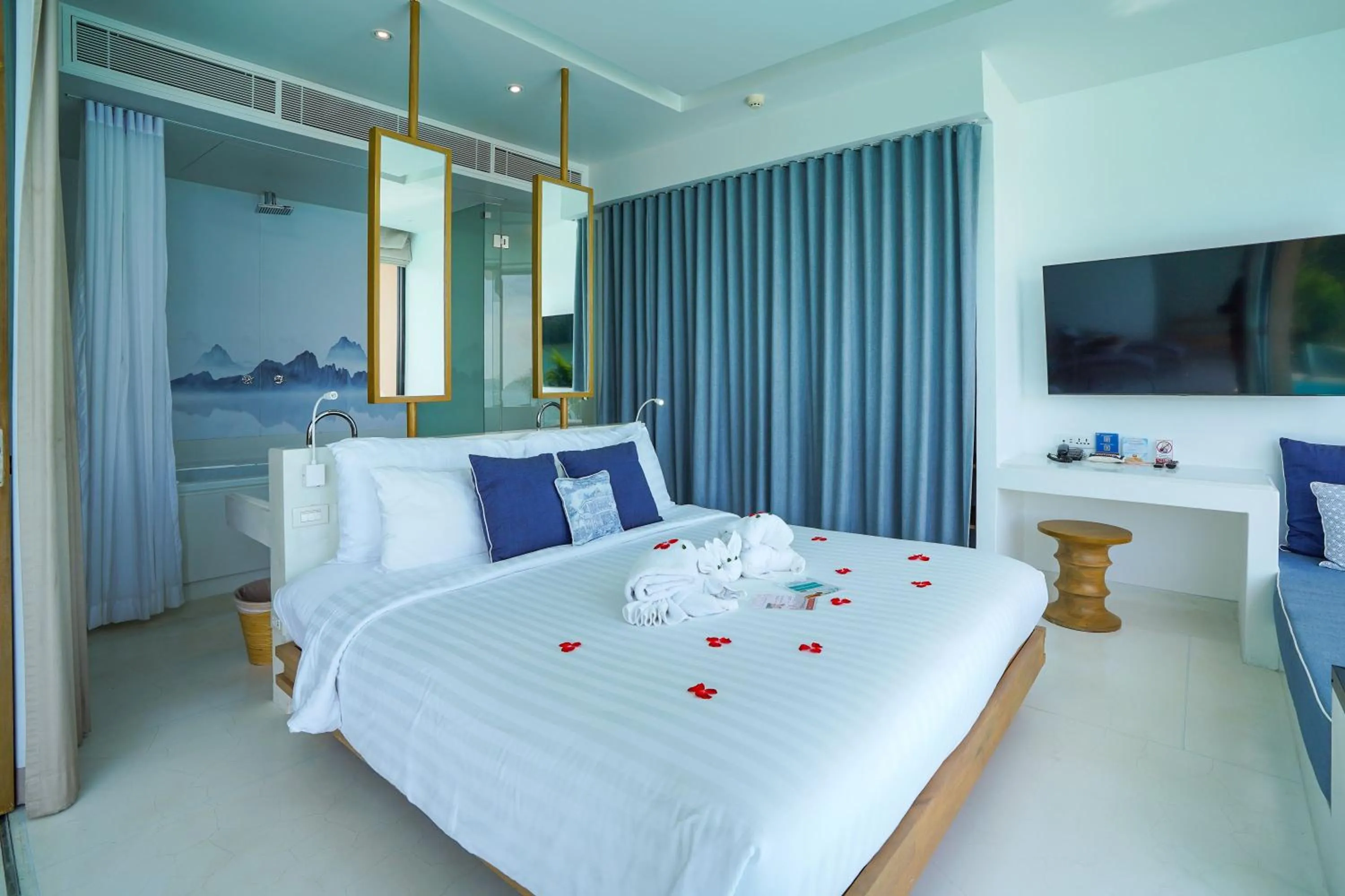 TV and multimedia, Bed in Bandara Pool Villas, Phuket