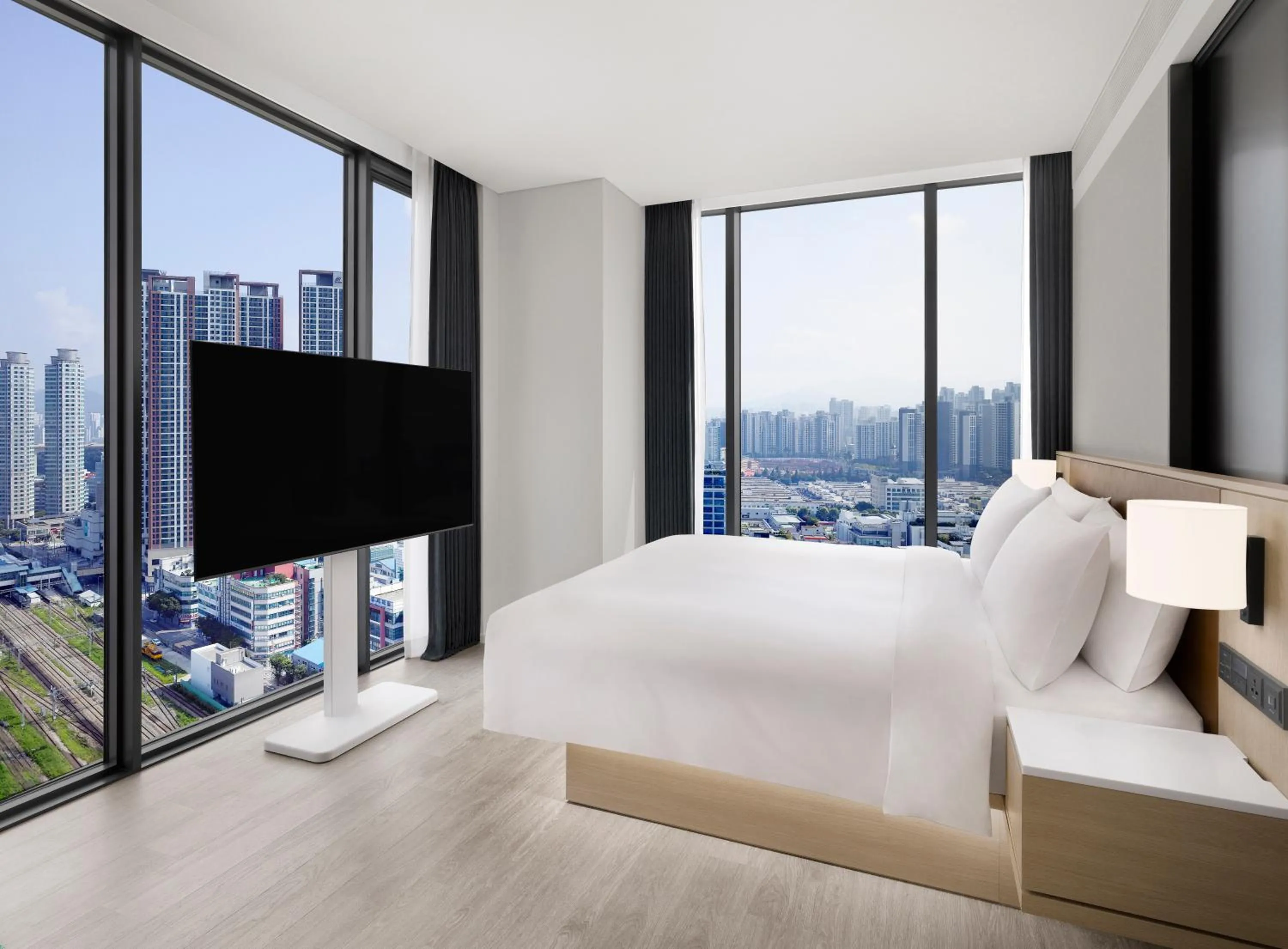 Bed in AC Hotel by Marriott Seoul Geumjeong