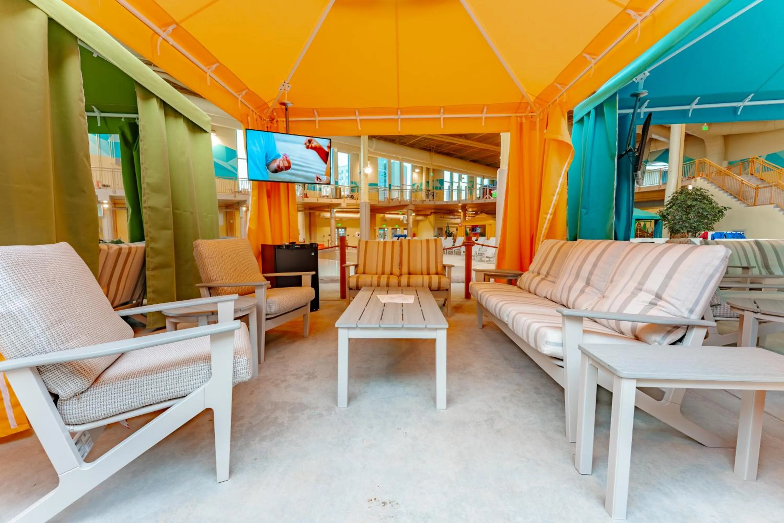 Seating area in OKANA Resort and Indoor Waterpark