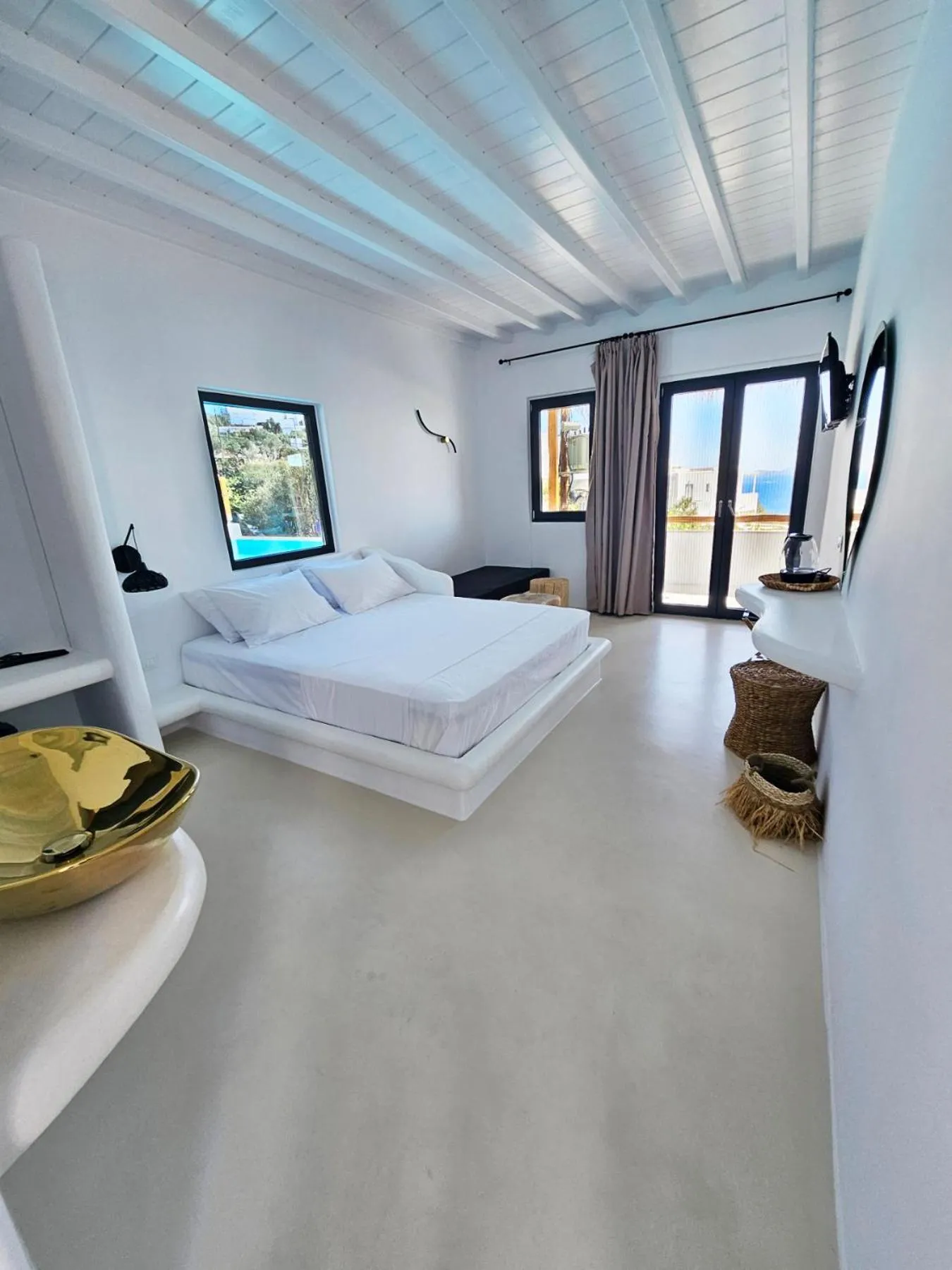 Photo of the whole room, Bed in ELLI TROPiCAL LUXURY SUITES SUNSET-INFINITY POOL- SEA SIDE-NEAR CENTER PARKING