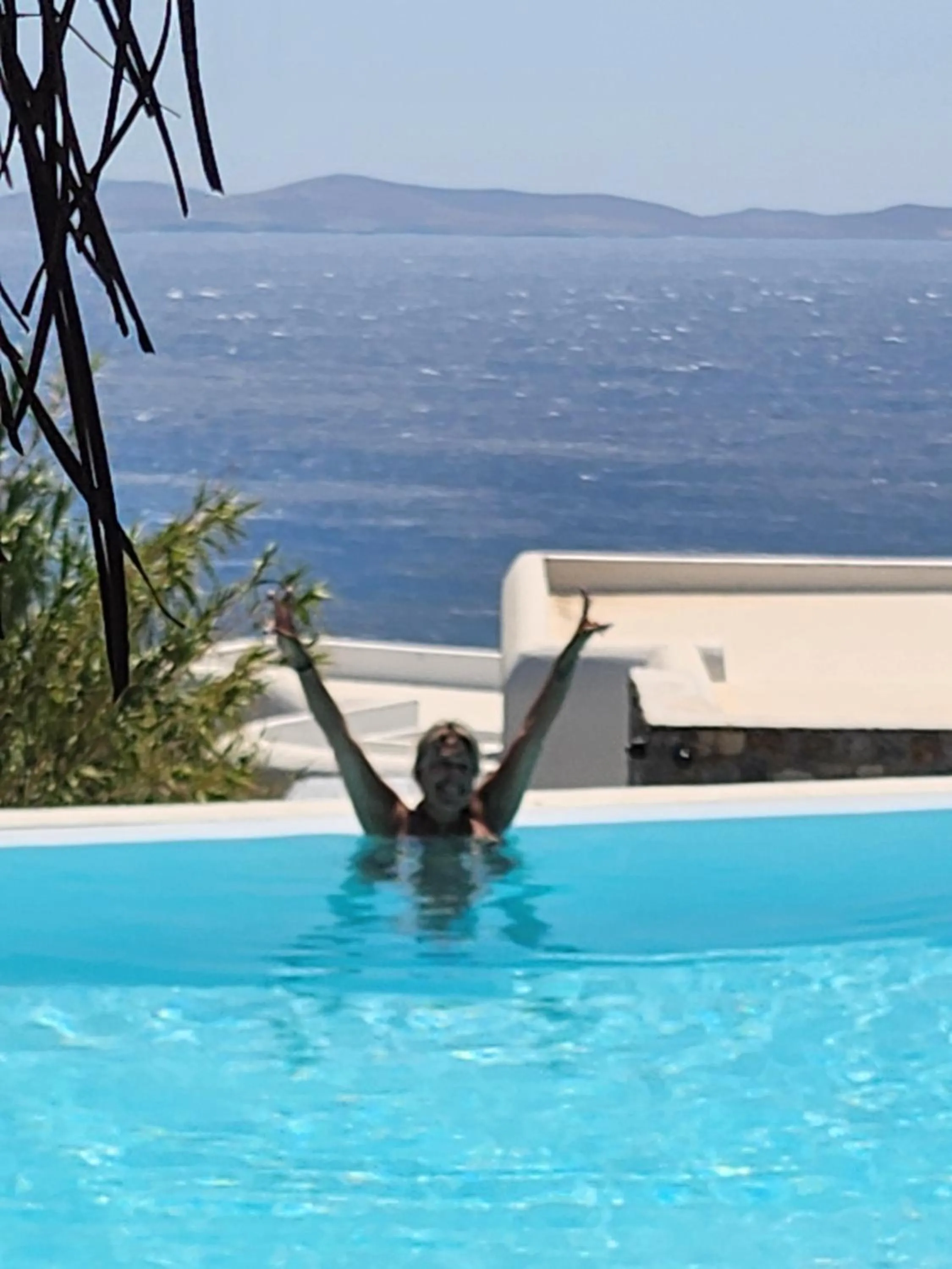 Swimming pool in ELLI TROPiCAL LUXURY SUITES SUNSET-INFINITY POOL- SEA SIDE-NEAR CENTER PARKING