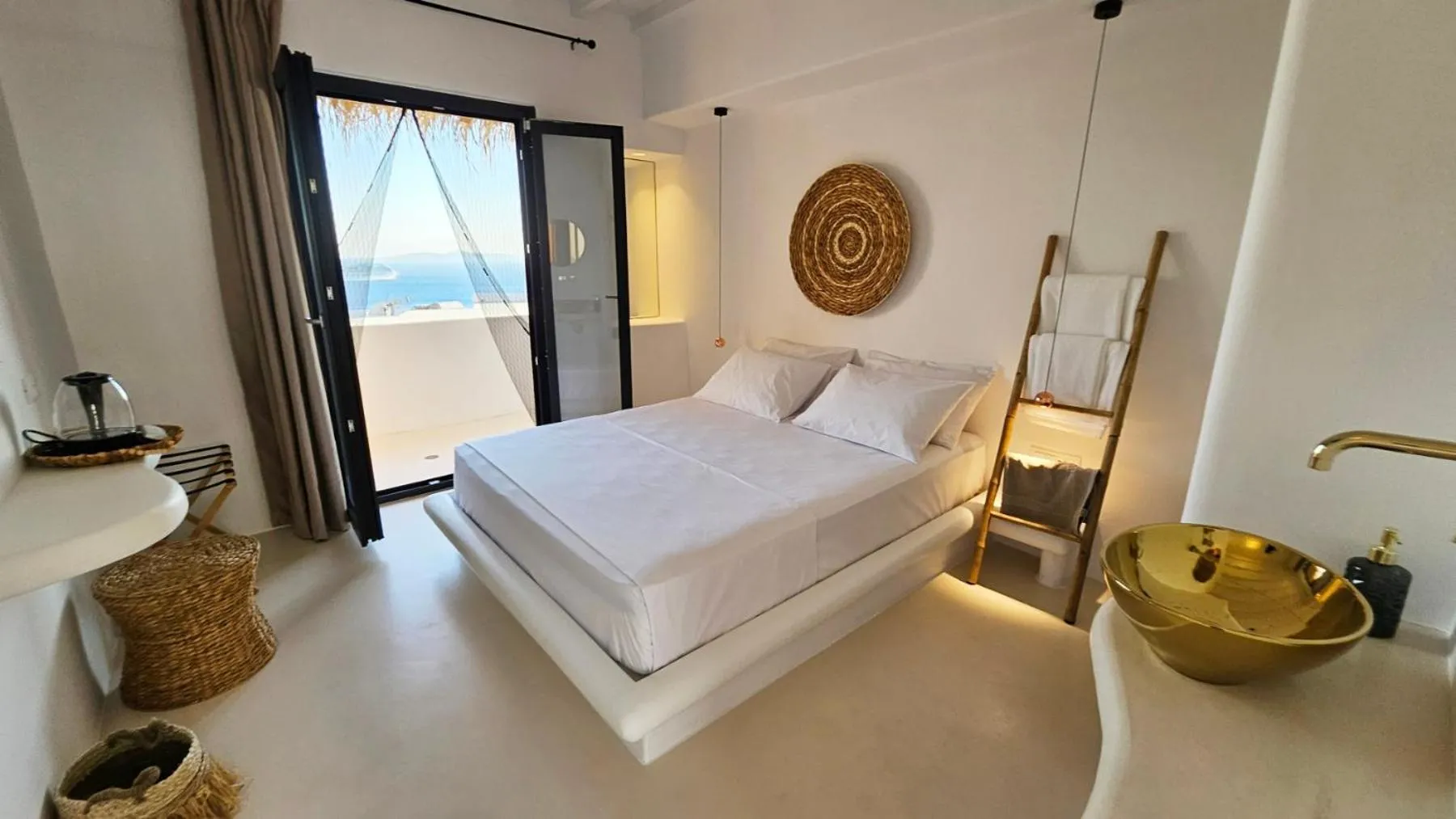 Photo of the whole room, Bed in ELLI TROPiCAL LUXURY SUITES SUNSET-INFINITY POOL- SEA SIDE-NEAR CENTER PARKING