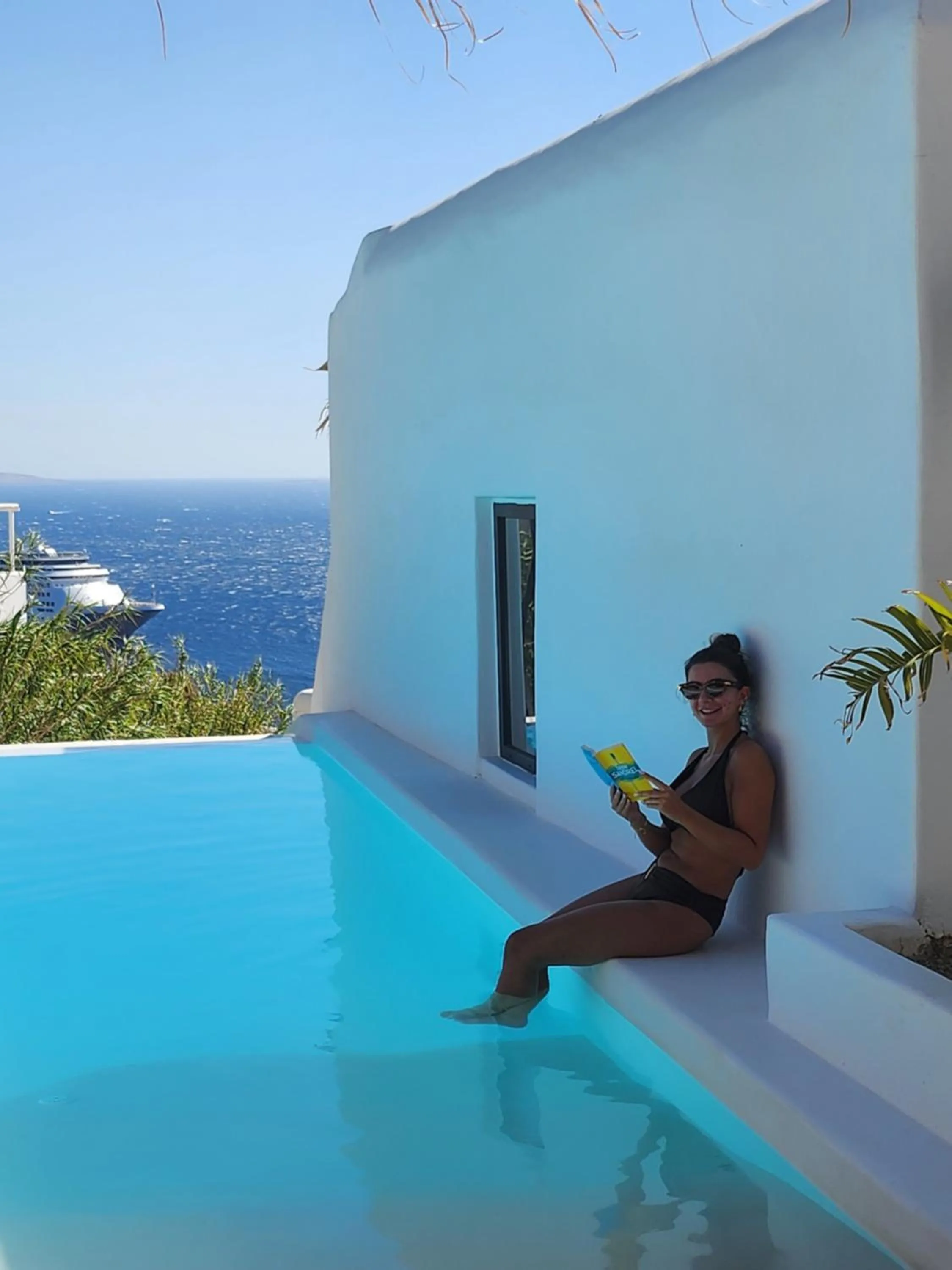 Swimming pool in ELLI TROPiCAL LUXURY SUITES SUNSET-INFINITY POOL- SEA SIDE-NEAR CENTER PARKING