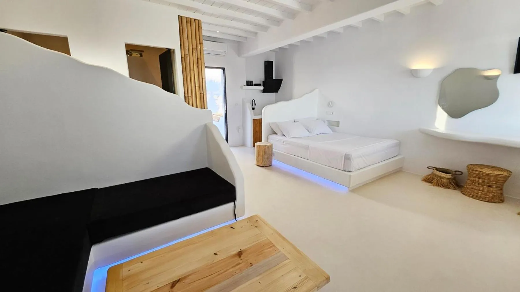 Photo of the whole room, Bed in ELLI TROPiCAL LUXURY SUITES SUNSET-INFINITY POOL- SEA SIDE-NEAR CENTER PARKING