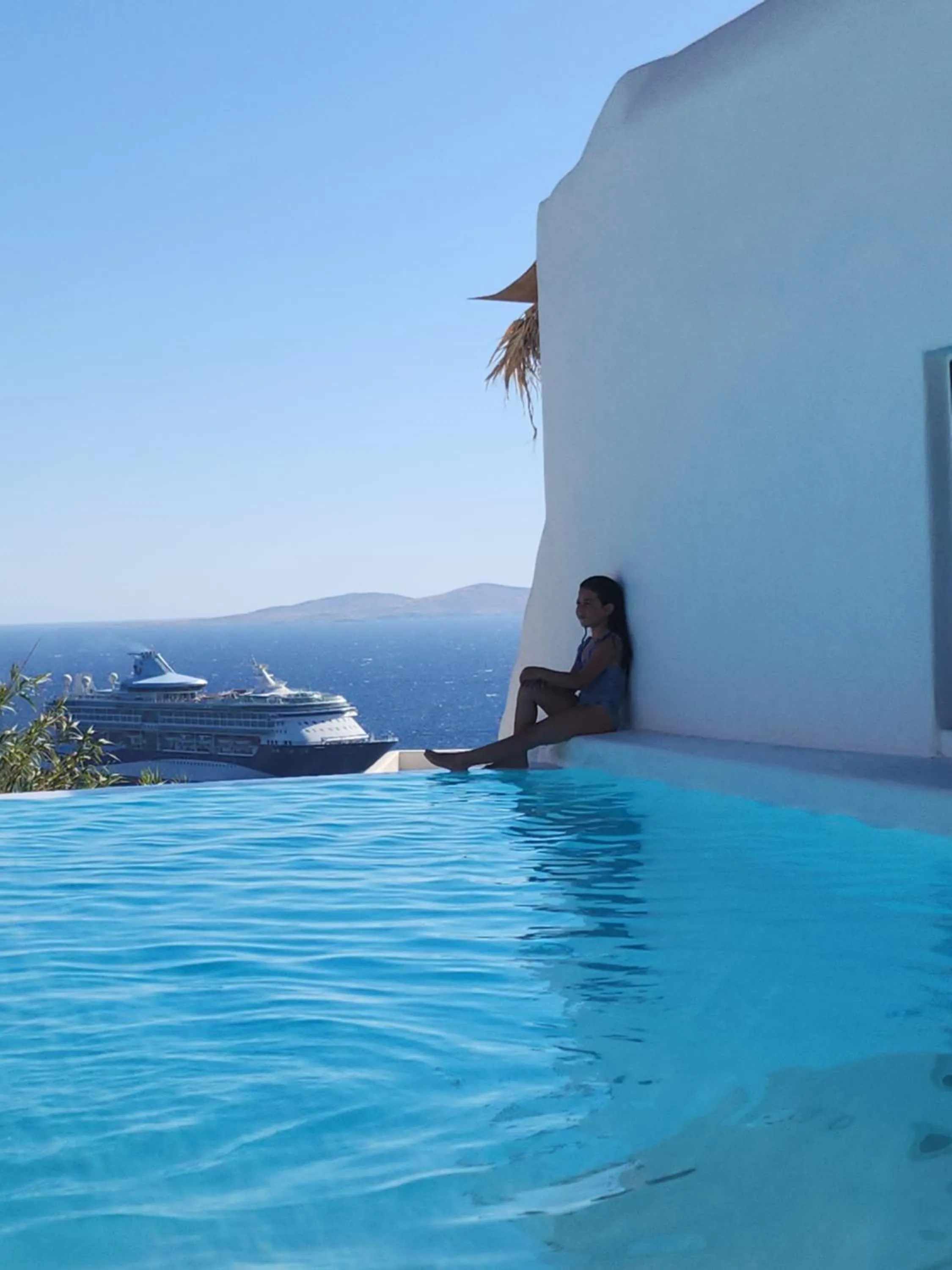 Swimming pool in ELLI TROPiCAL LUXURY SUITES SUNSET-INFINITY POOL- SEA SIDE-NEAR CENTER PARKING