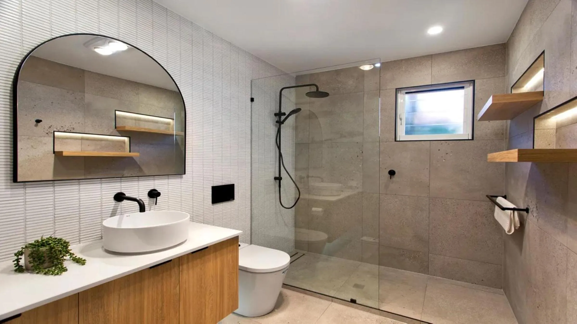 Shower in Noosa Parade Townhouse w/ Terrace by Stay Noosa