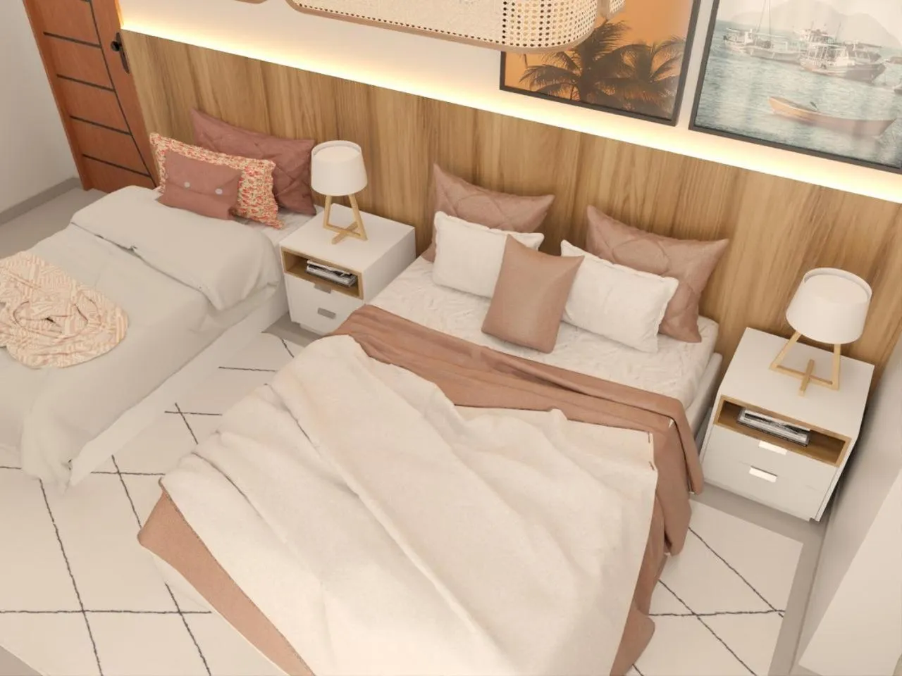 Bed in Pousada Praia João Fernandes