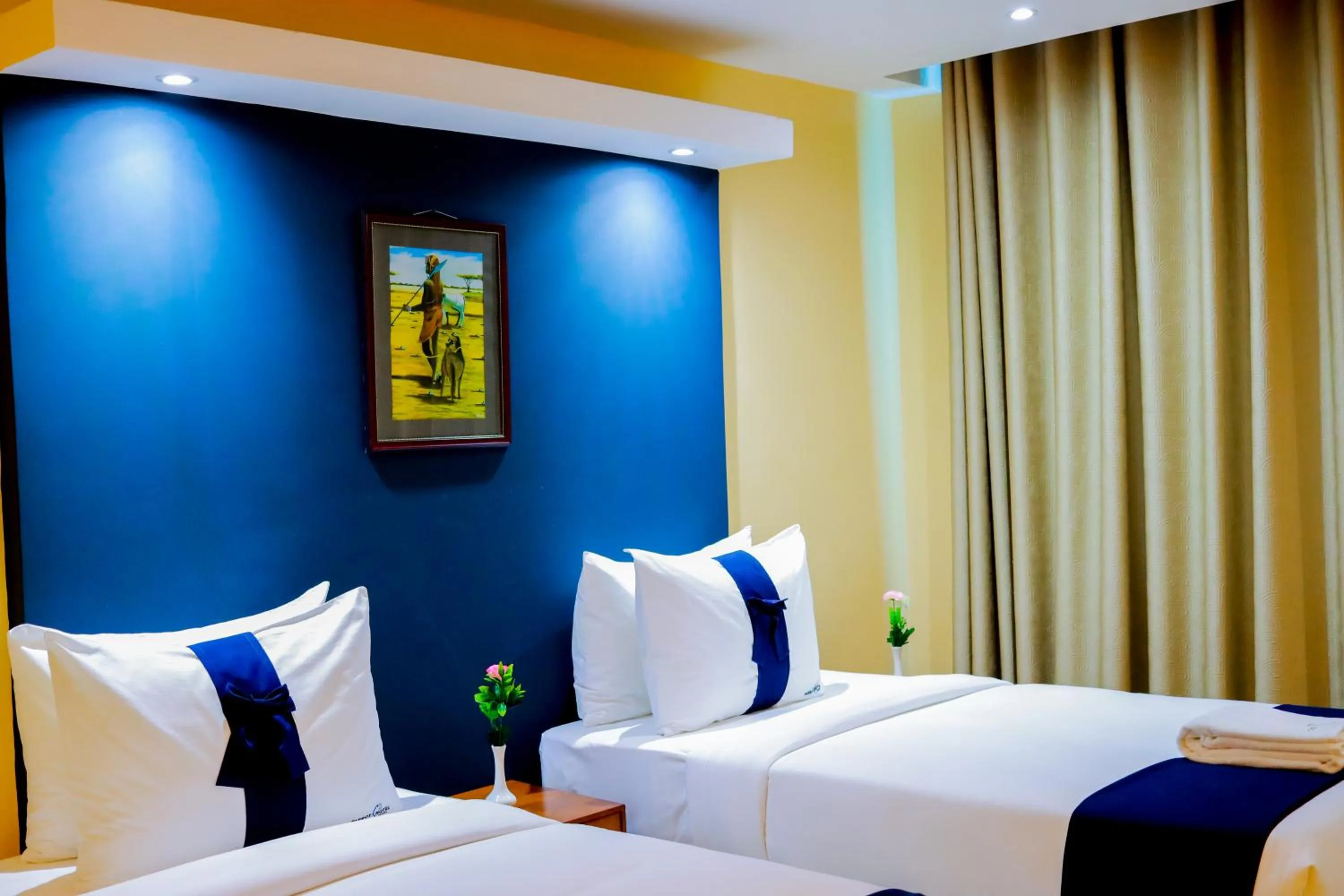 View (from property/room), Bed in Parrot Hotel Arusha