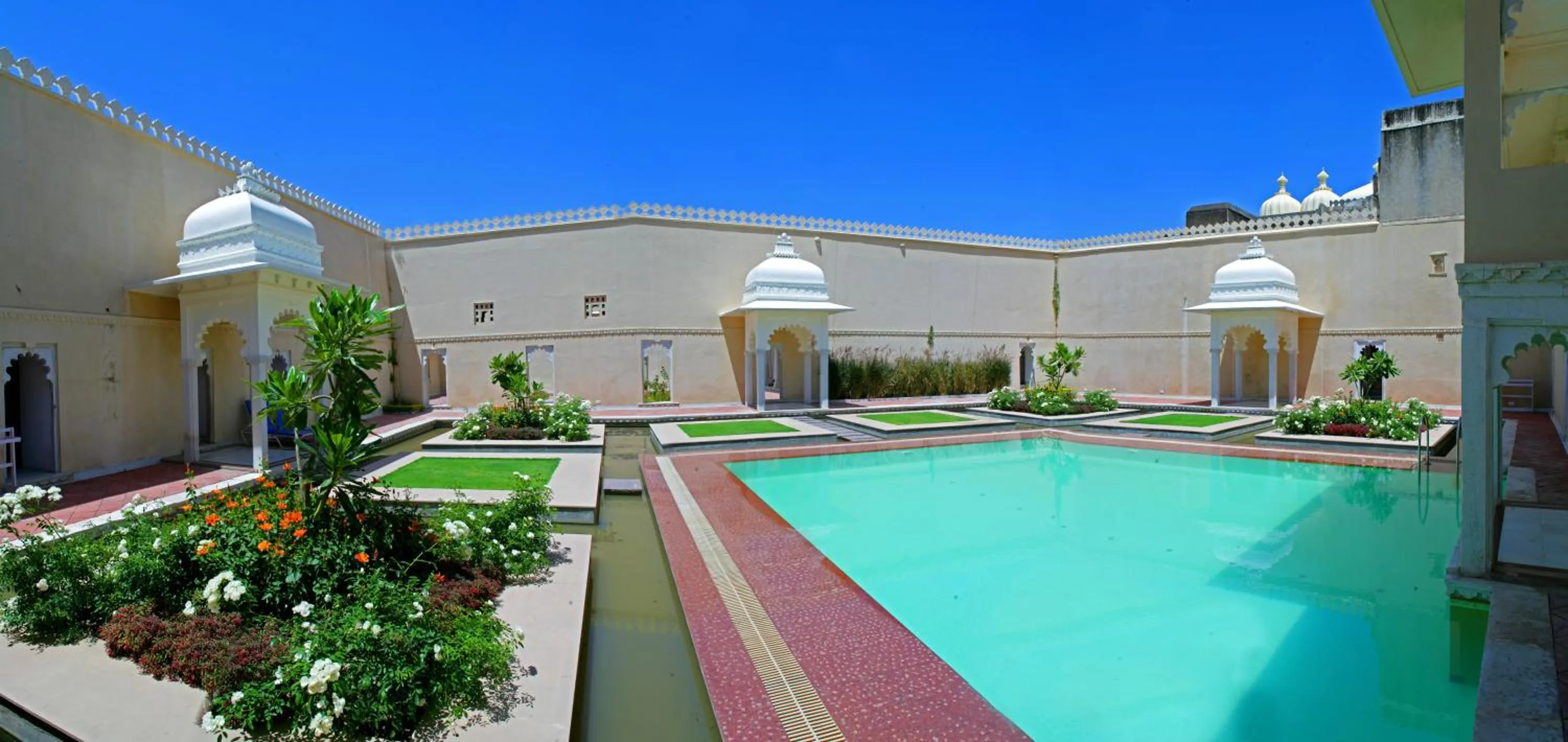 Swimming pool in Sardargarh Heritage Fort Udaipur