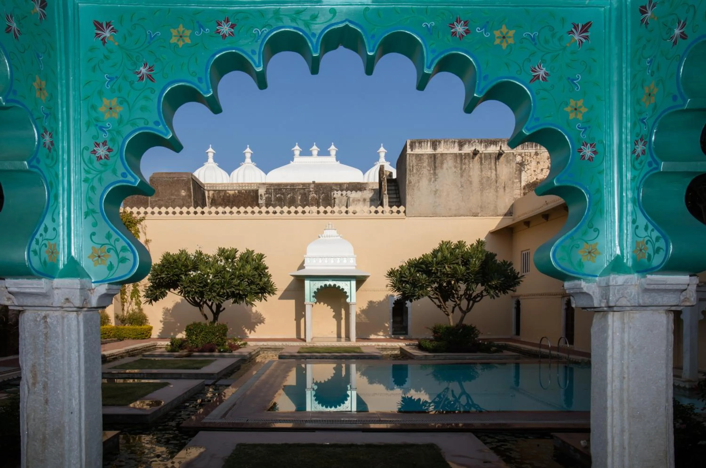 Swimming pool in Sardargarh Heritage Fort Udaipur