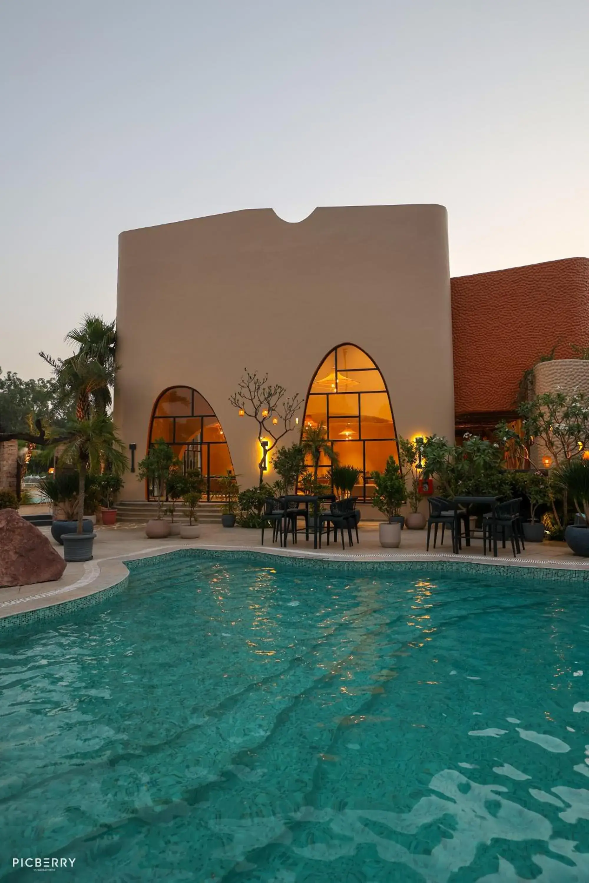 Pool view in Rzekka Resort Pool view in Rzekka Resort