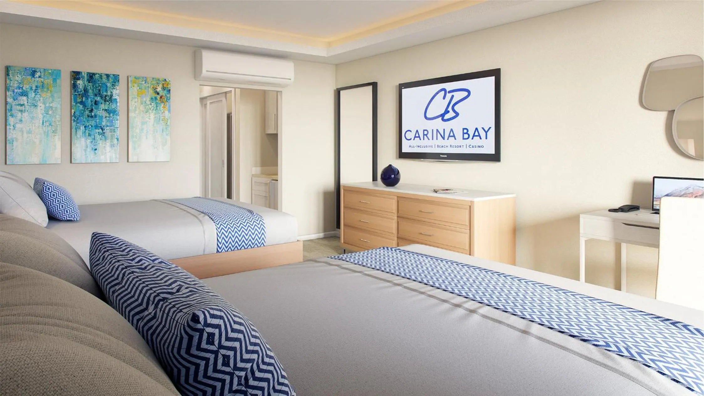 Bedroom, Bed in Oceans at Carina Bay - Adults Only