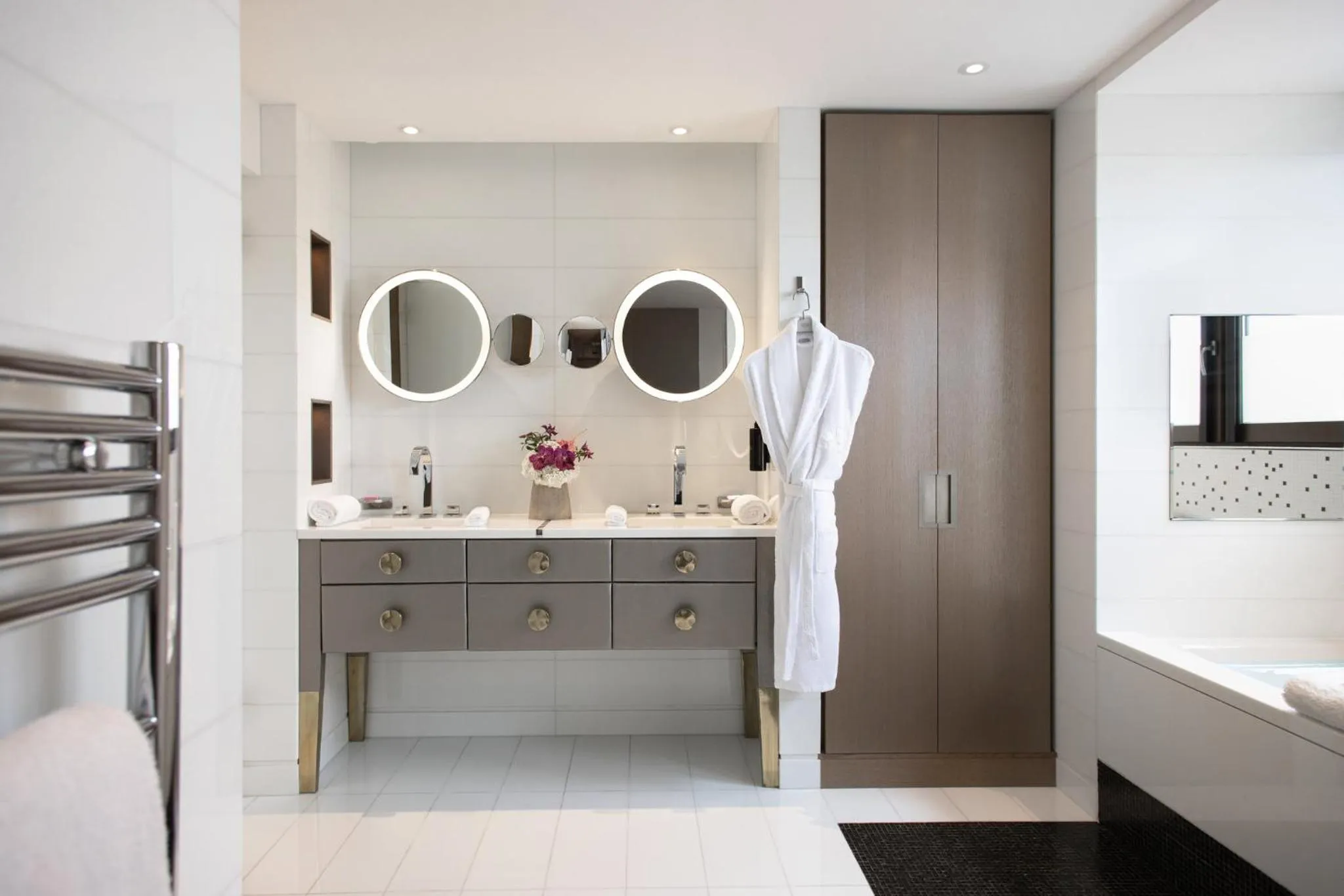 Bathroom, Bed in Mandarin Oriental, Paris