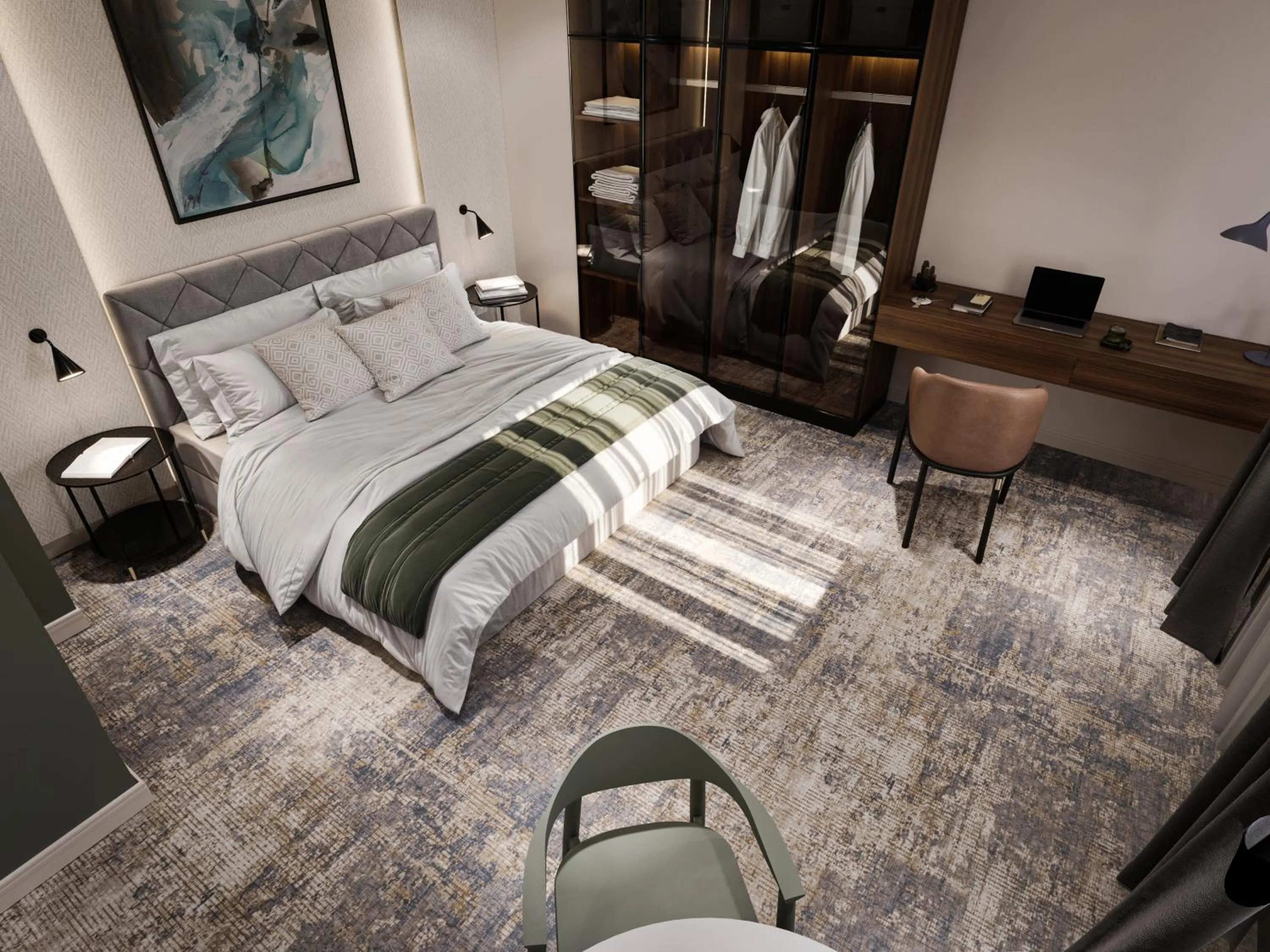 Bed in Black Gallo Residences