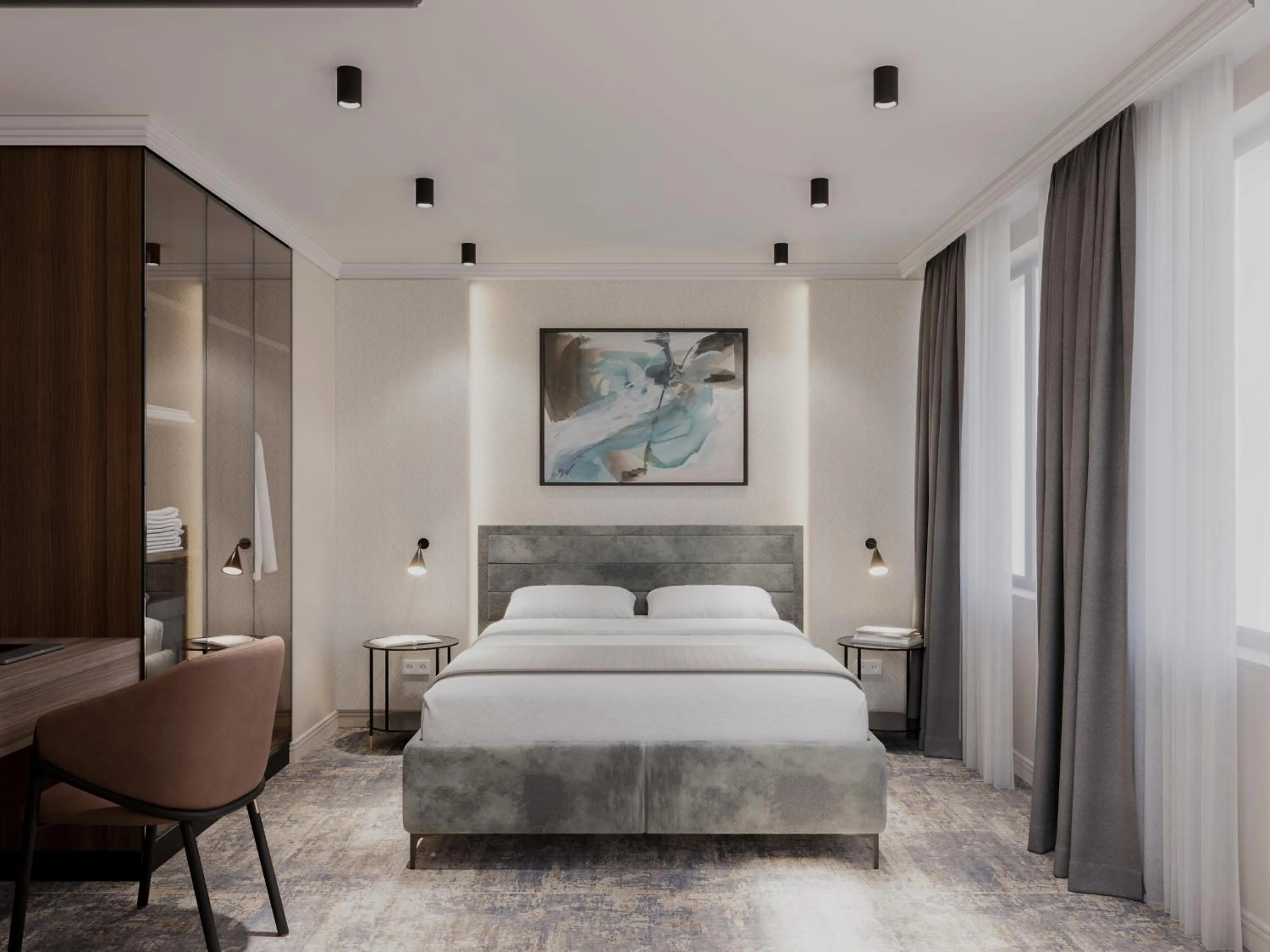 Bed in Black Gallo Residences