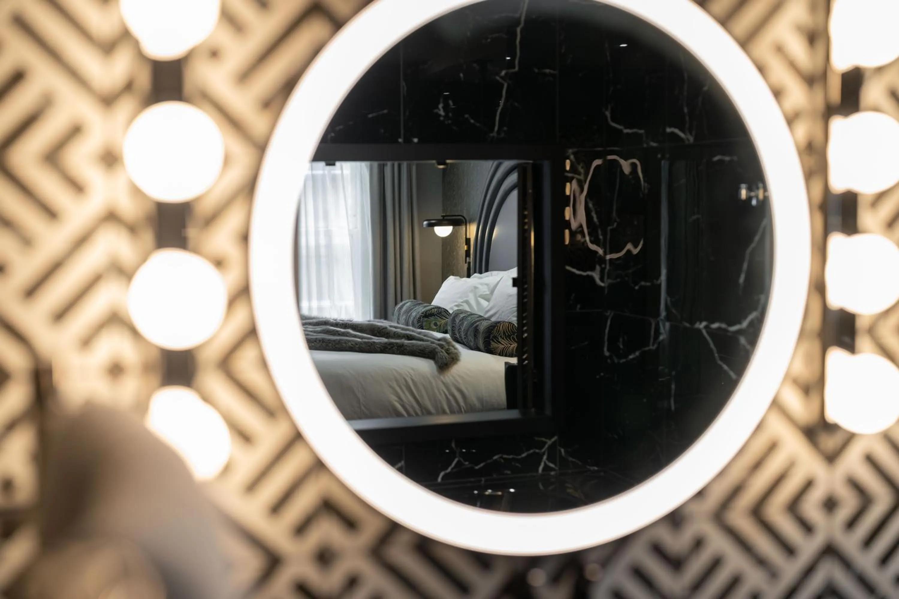 Decorative detail, Bed in Hotel Gotham Newcastle