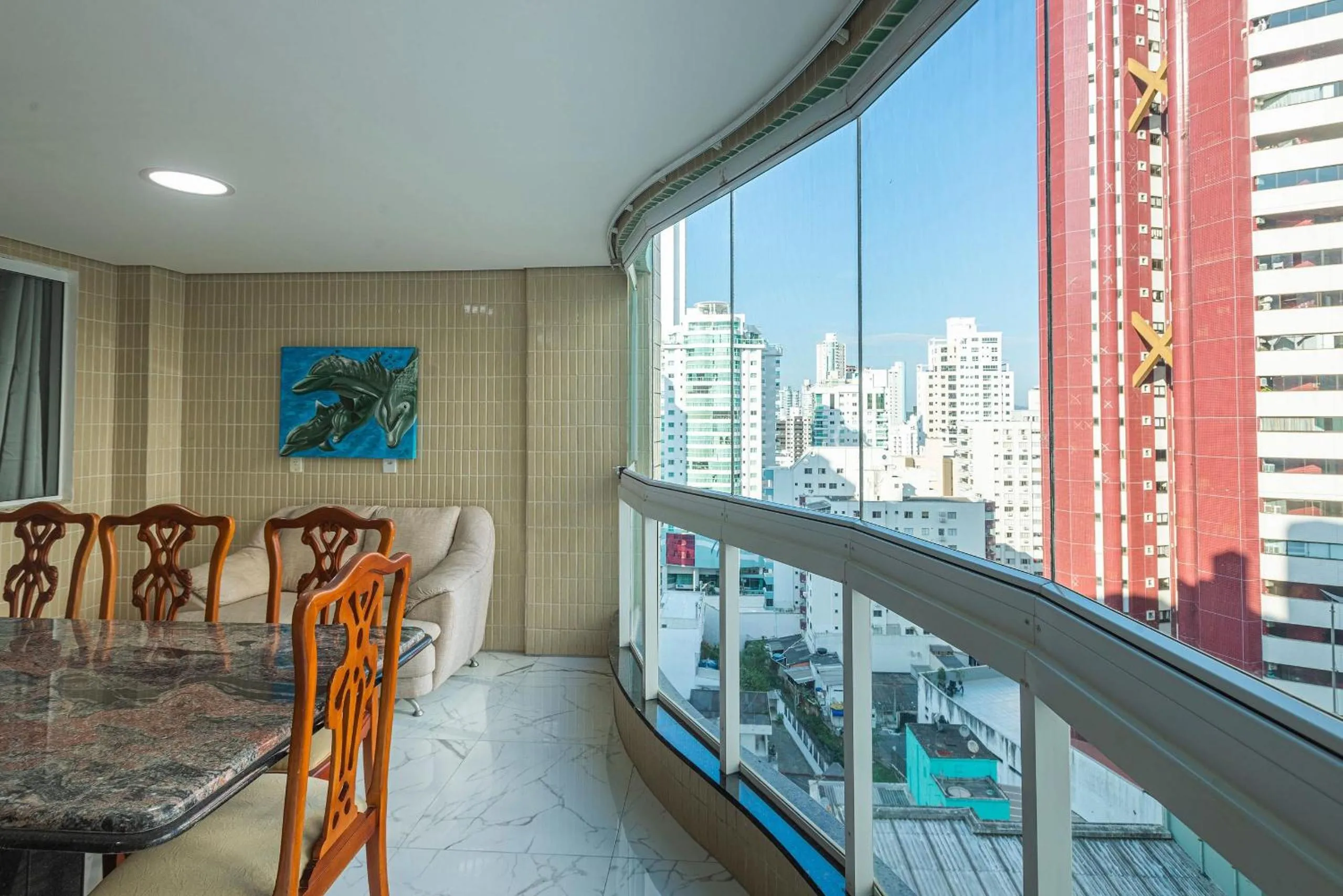 Balcony/Terrace in ITNC143- Frente ao mar! Amplo ap com 3 quartos+3WC