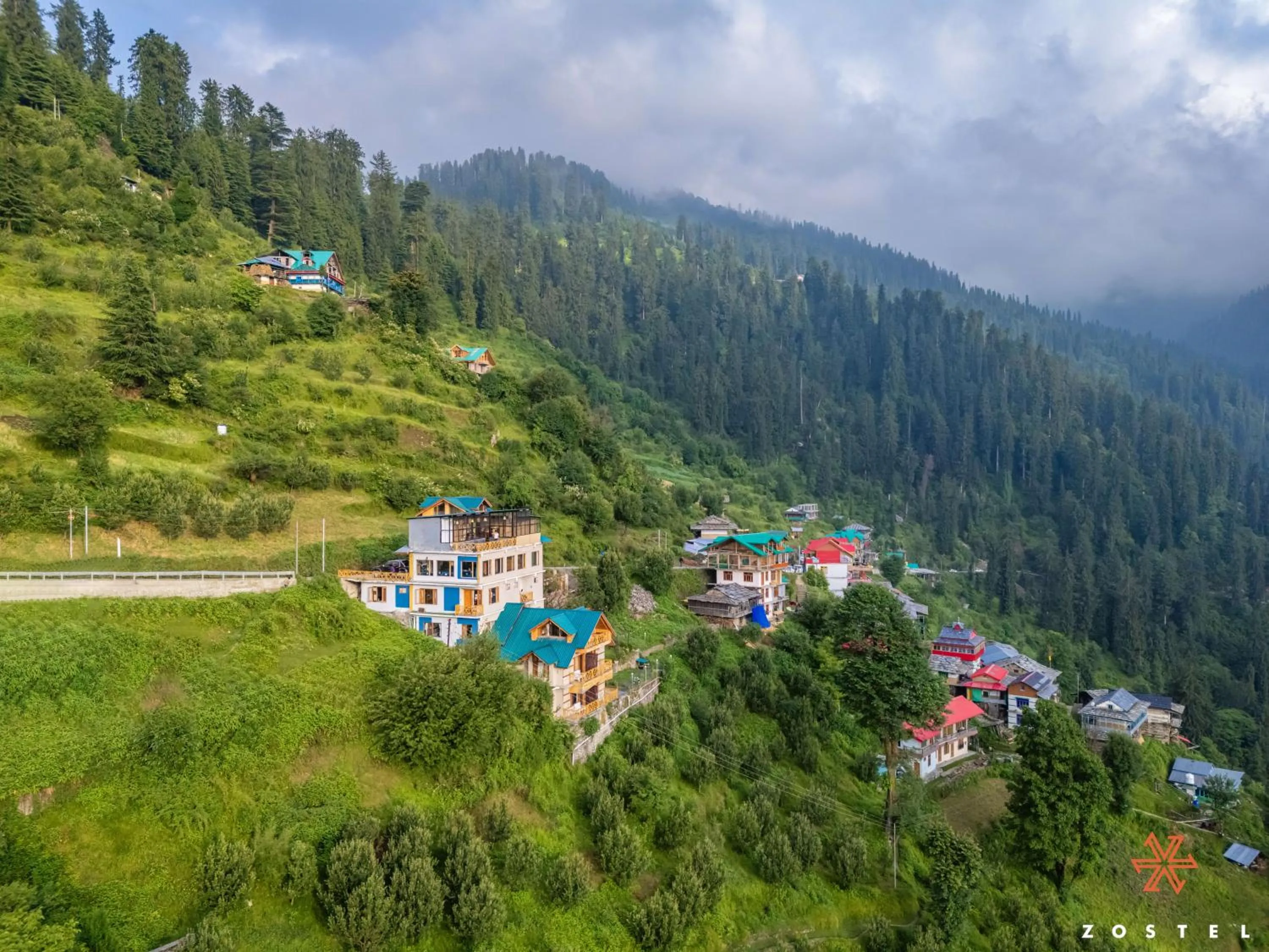 Bird's eye view in Zostel Shoja, Jibhi
