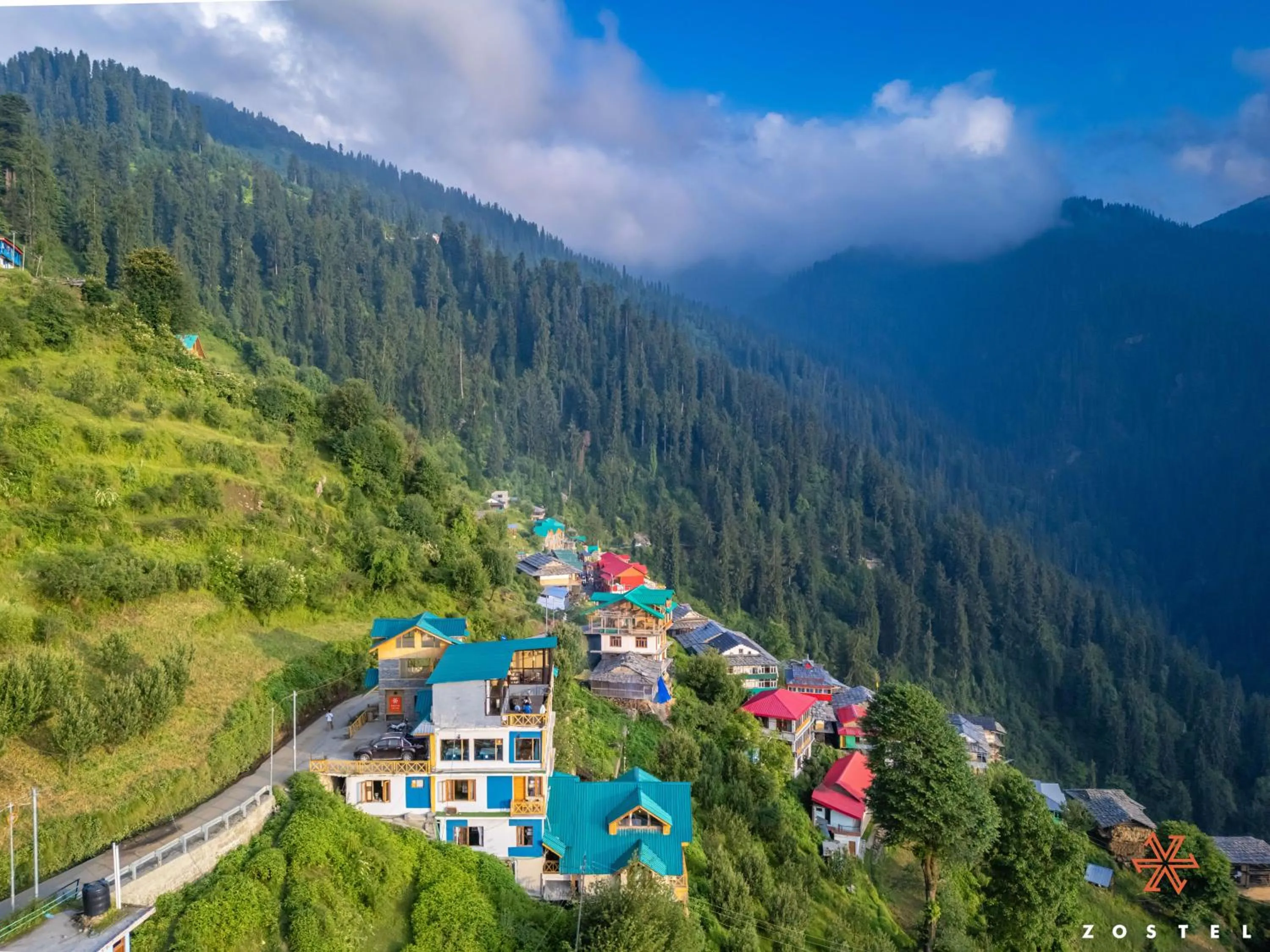 Bird's eye view in Zostel Shoja, Jibhi