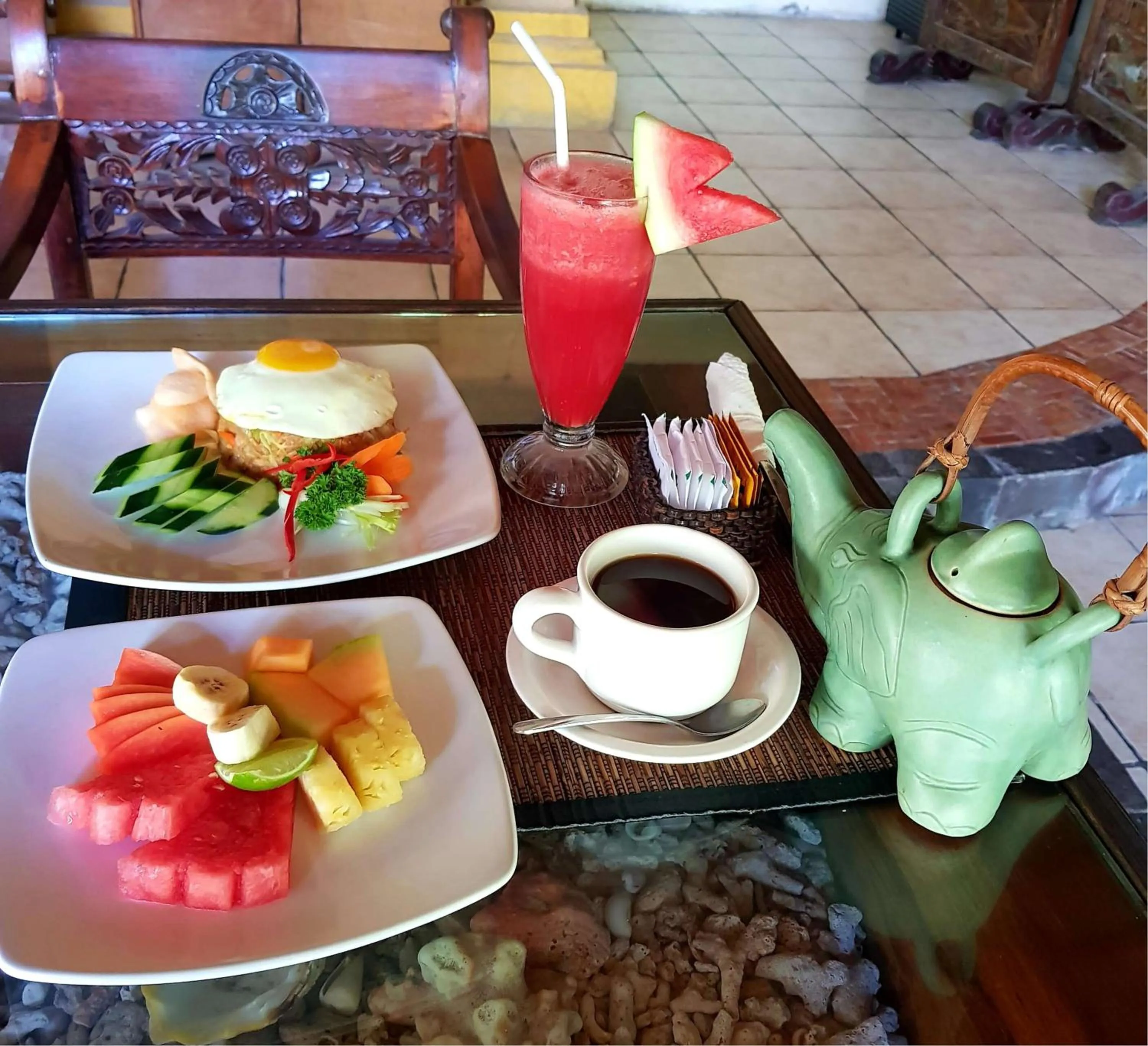 Breakfast in Hotel Pondok Sari Beach & SPA Resort
