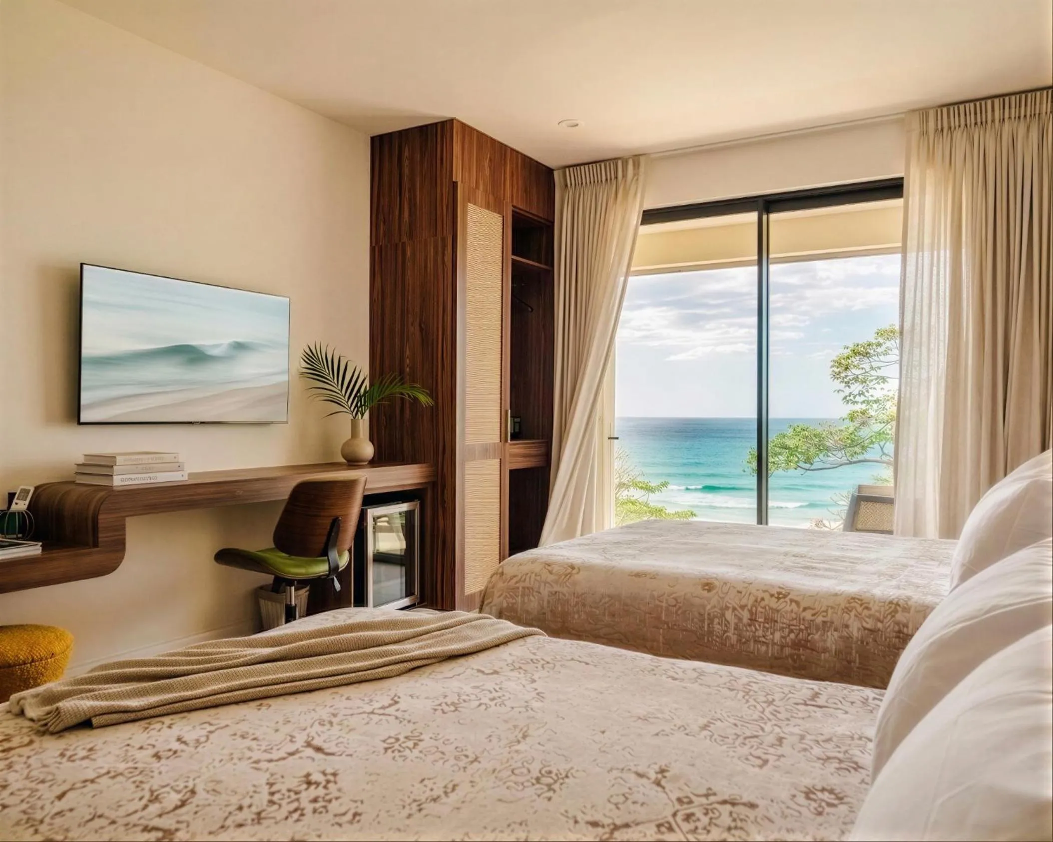 Photo of the whole room, Bed in Iguana Surf Camp