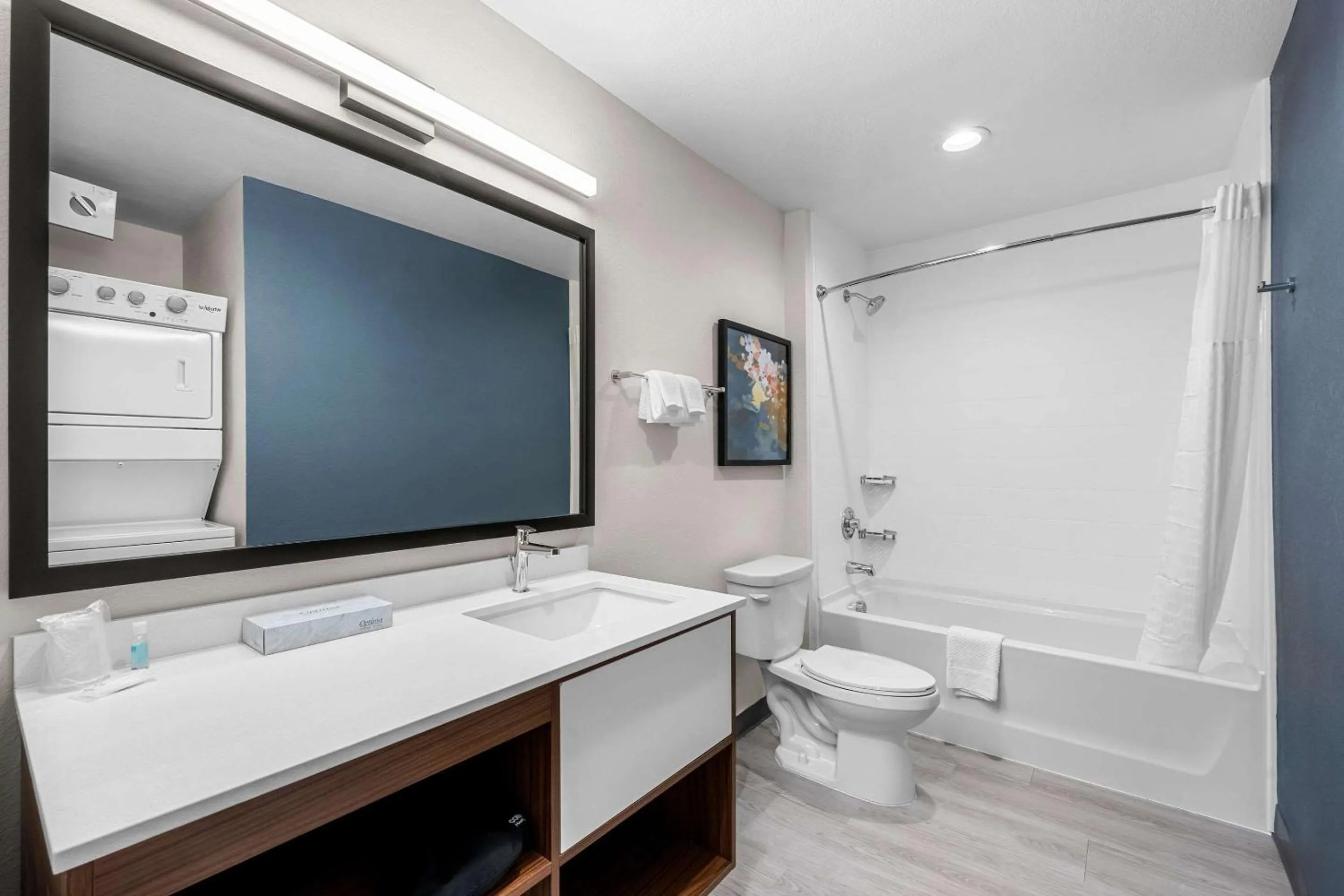 Shower in Everhome Suites Fayetteville near Fort Bragg