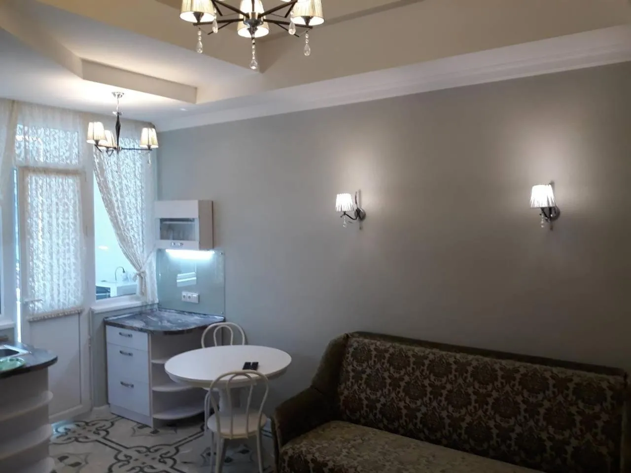 Living room in Main Street Apartments