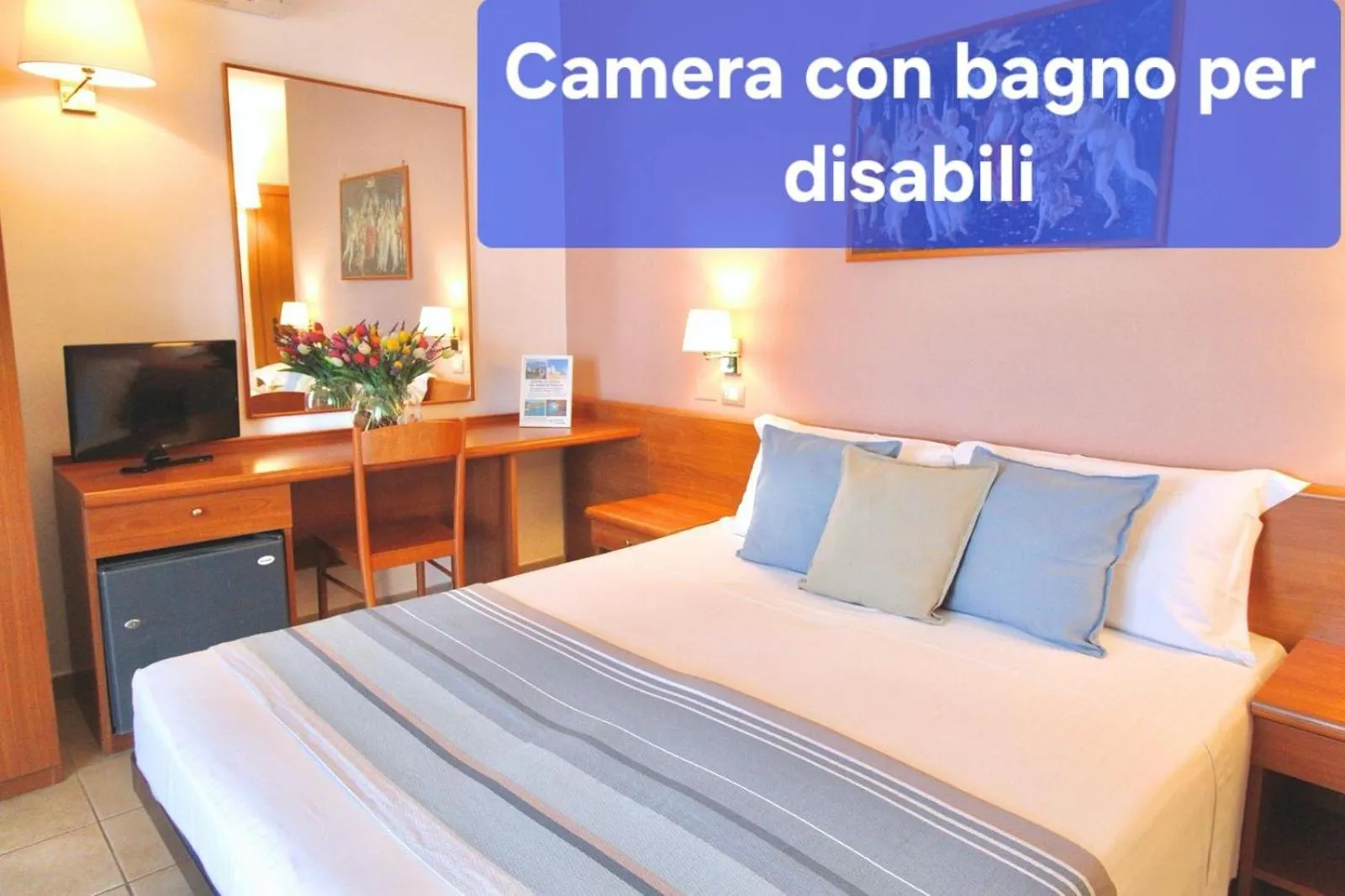 Facility for disabled guests, Bed in Hotel Palme Gemelle